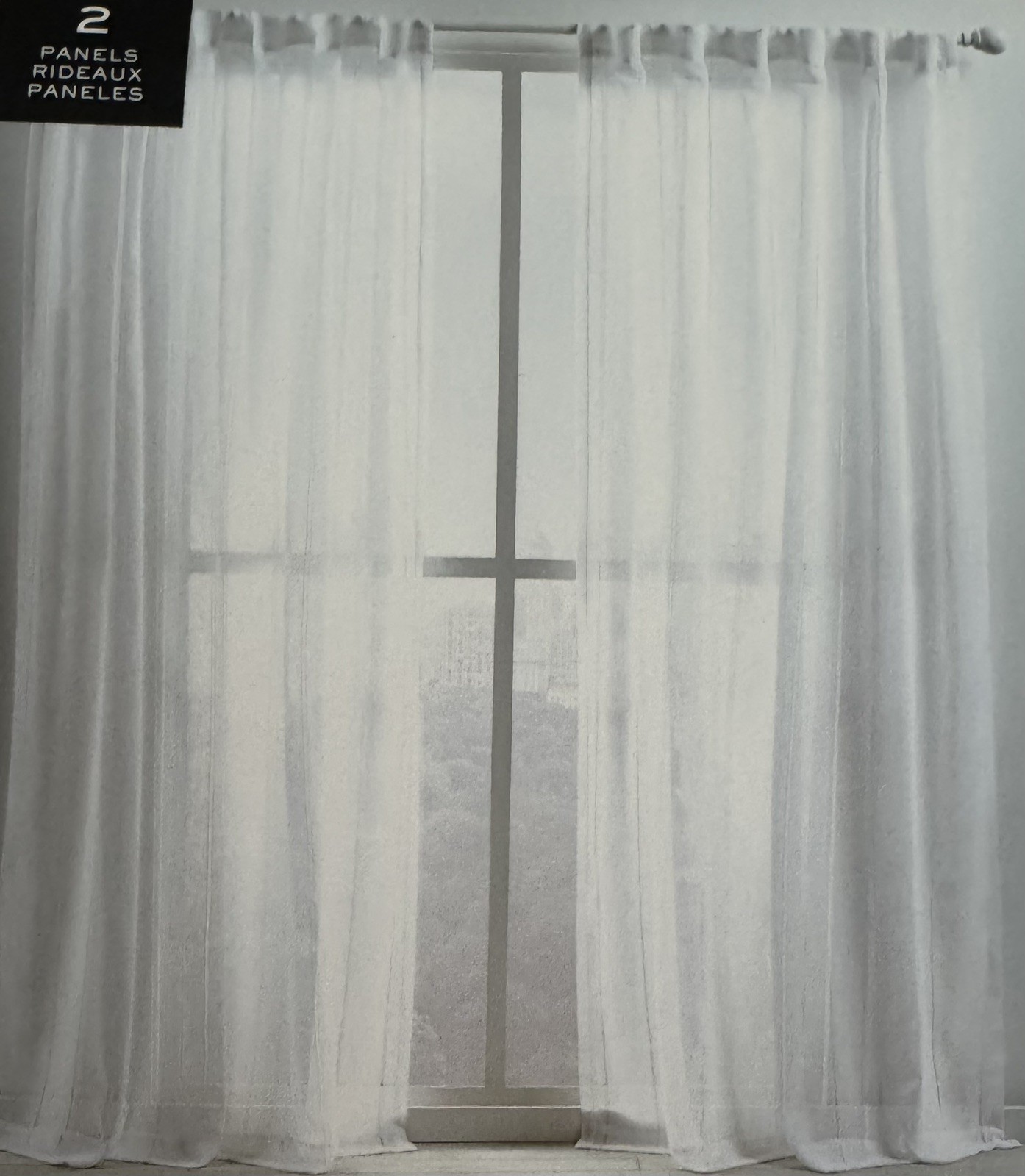 New Ralph Lauren Window Curtains 2 Panels Snow White 54 x 96 Hamilton Back Tab