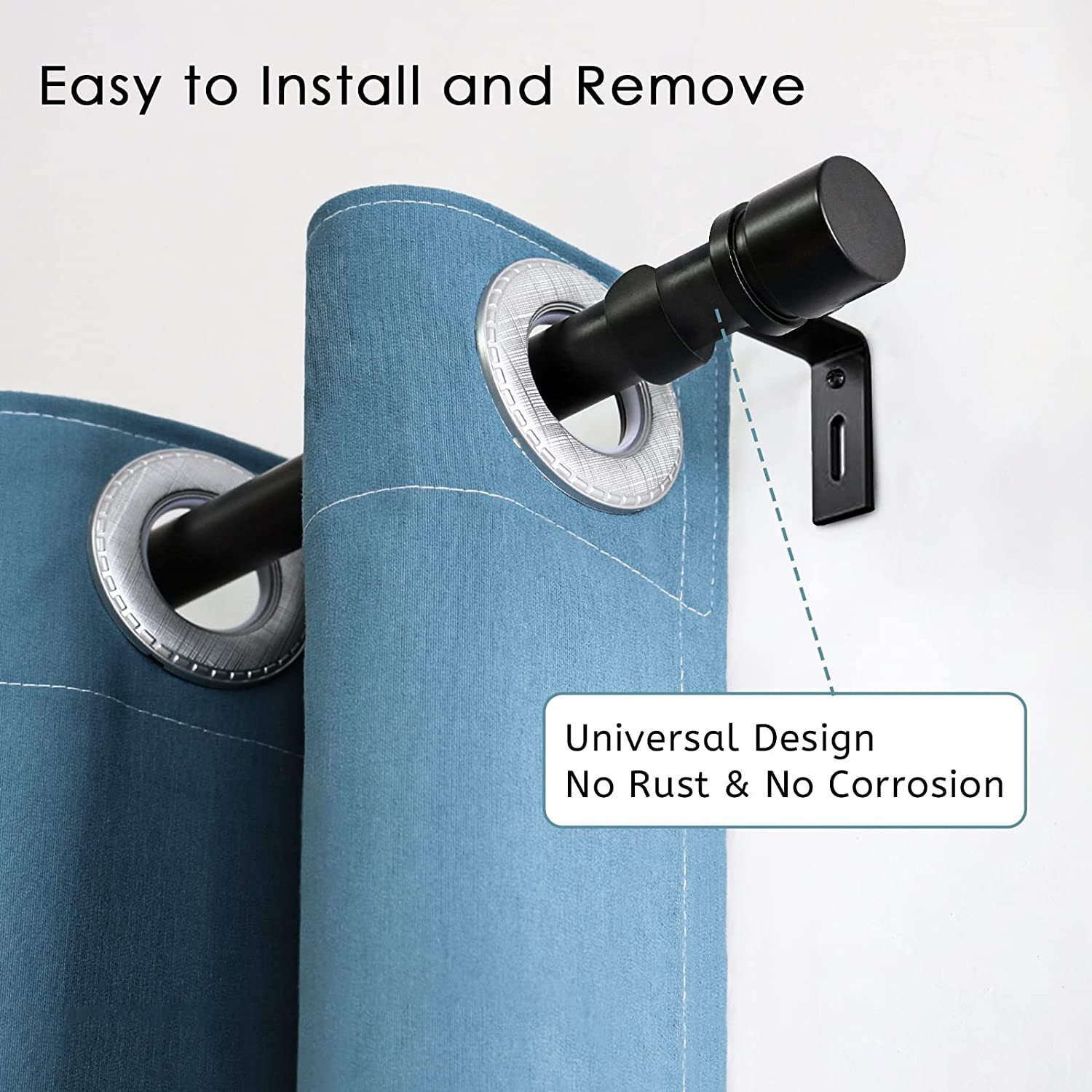 Byondeth Curtain Rods for Windows 16 to 144 Inches Adjustable Length 1 Inch Dia