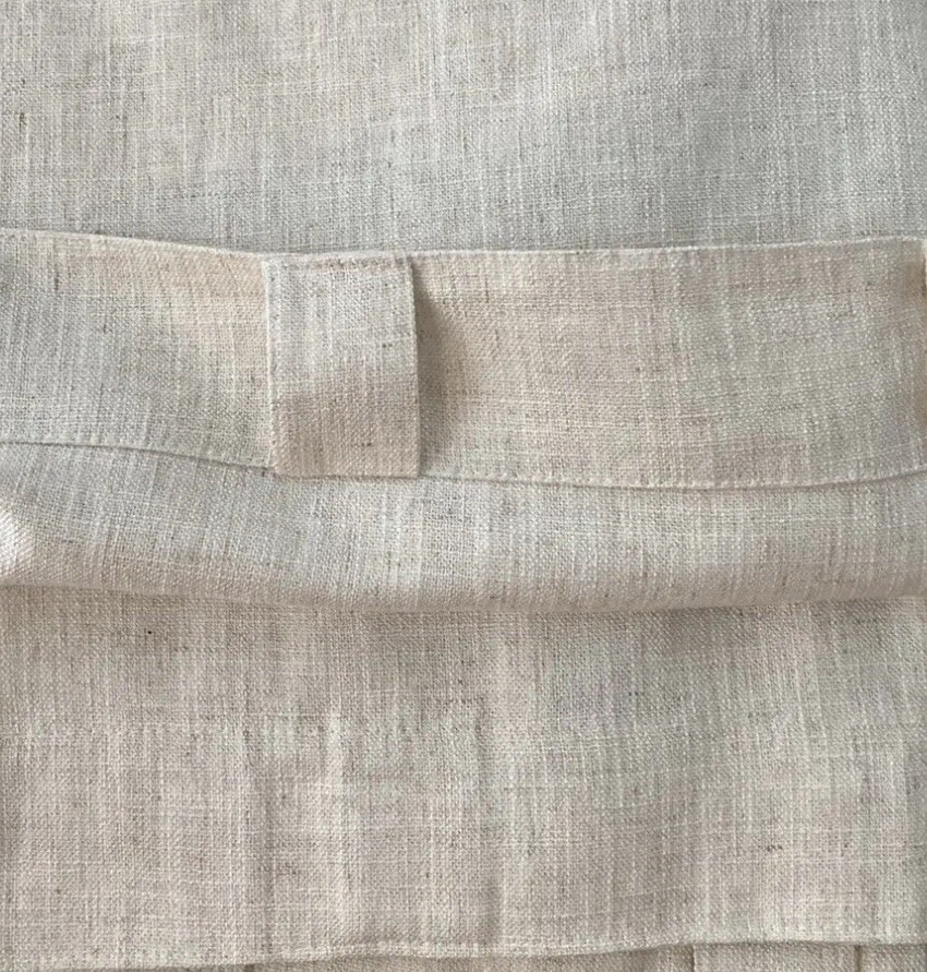 2 Ralph Lauren Curtains Back Tab Panels Belgian Linen Natural Beige New 54 x 84″