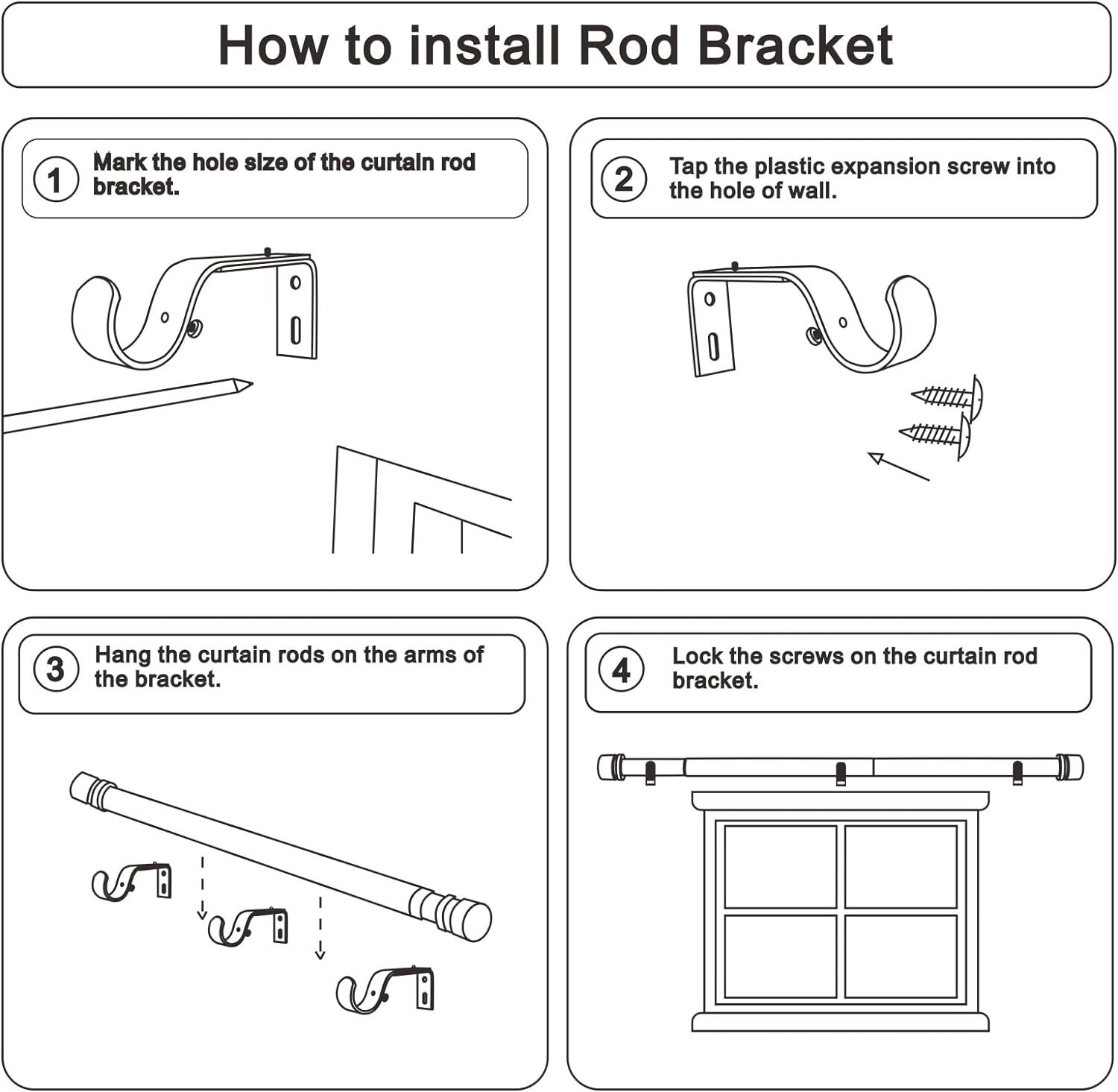 Byondeth Curtain Rods for Windows 16 to 144 Inches Adjustable Length 1 Inch Dia
