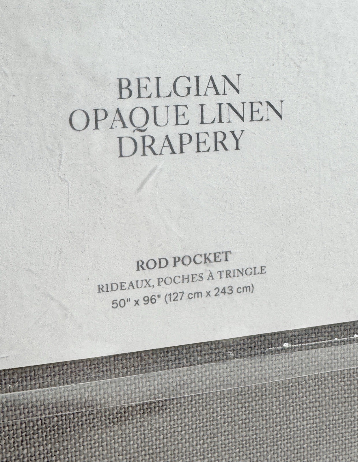 Restoration Hardware Opaque Belgian Linen Drapery RP 50″W x 96″L Fog NEW $330