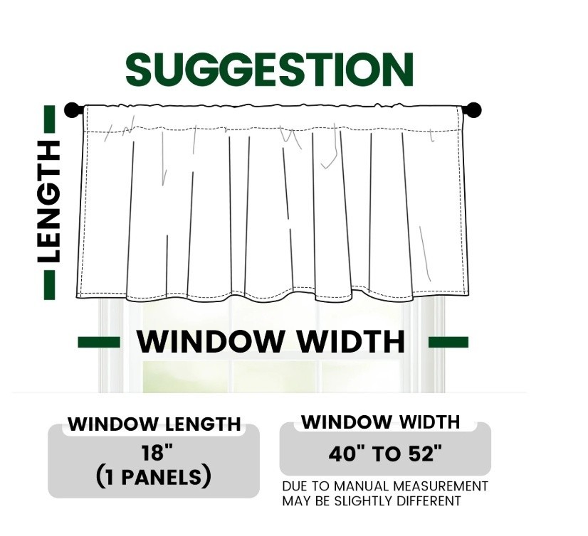 1PC THERMAL INSULATED VALANCE CURTAIN LIVING ROOM BEDROOM HOME DECOR 54X18″ TVLO