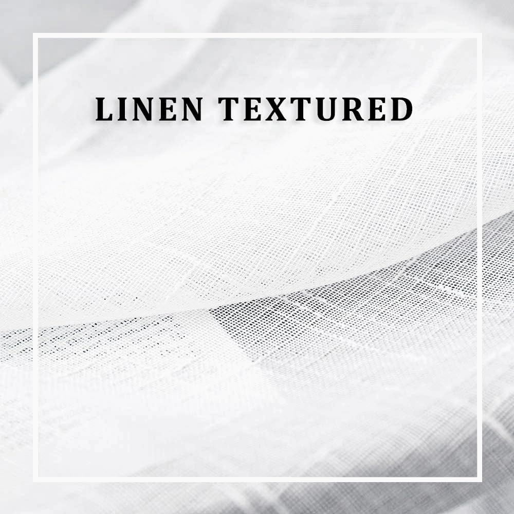 MIULEE 2 Pieces White Semi Sheer Curtains for 25″W x 40″L (Pack of 2),