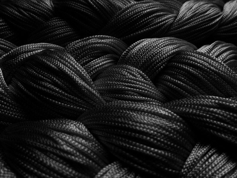 Thread Curtain Kaikoon 300cm x 400cm Black in B1 Flame Retardant