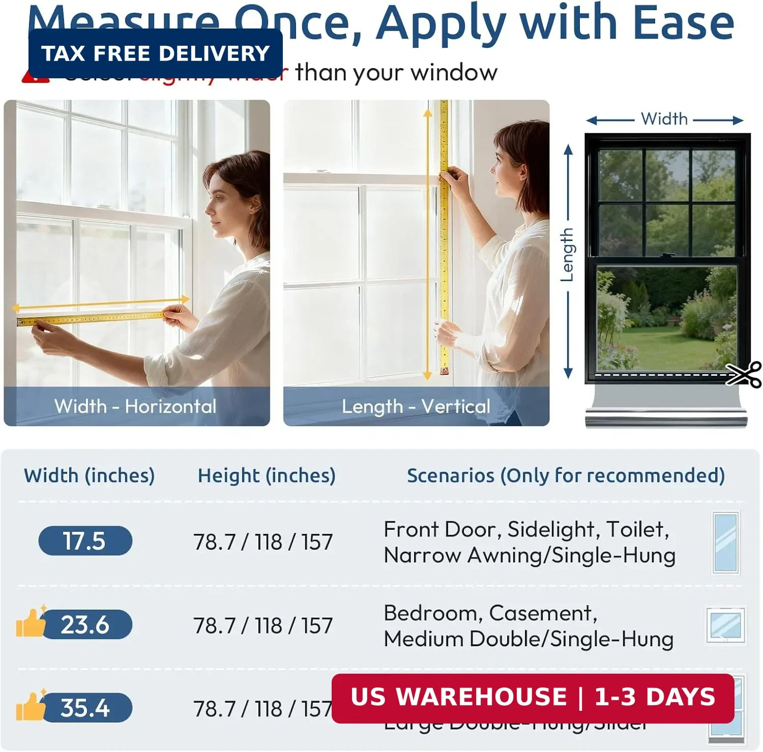 rabbitgoo One Way Privacy Window Film Window Tint for Home with Tools, UV Blocki
