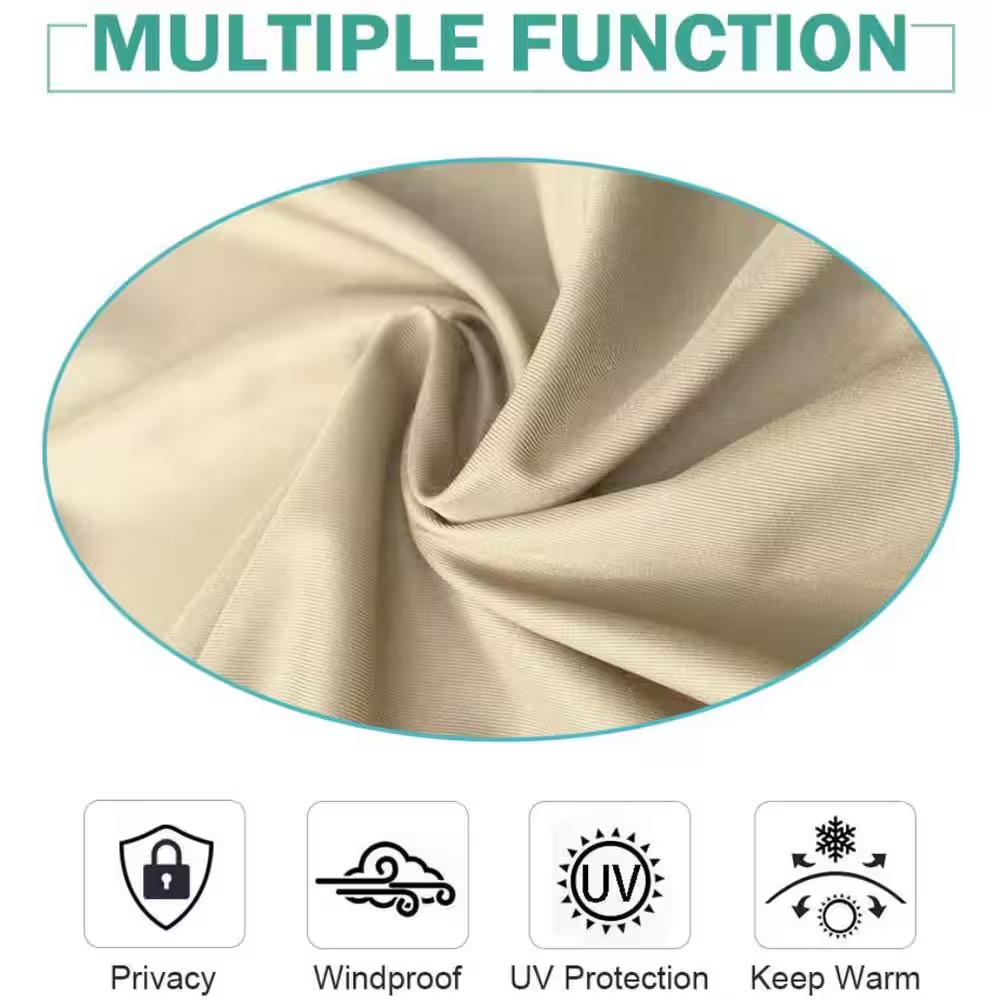 Beige Outdoor Thermal Grommet Blackout Curtain – 50 In. W X 96 In. L
