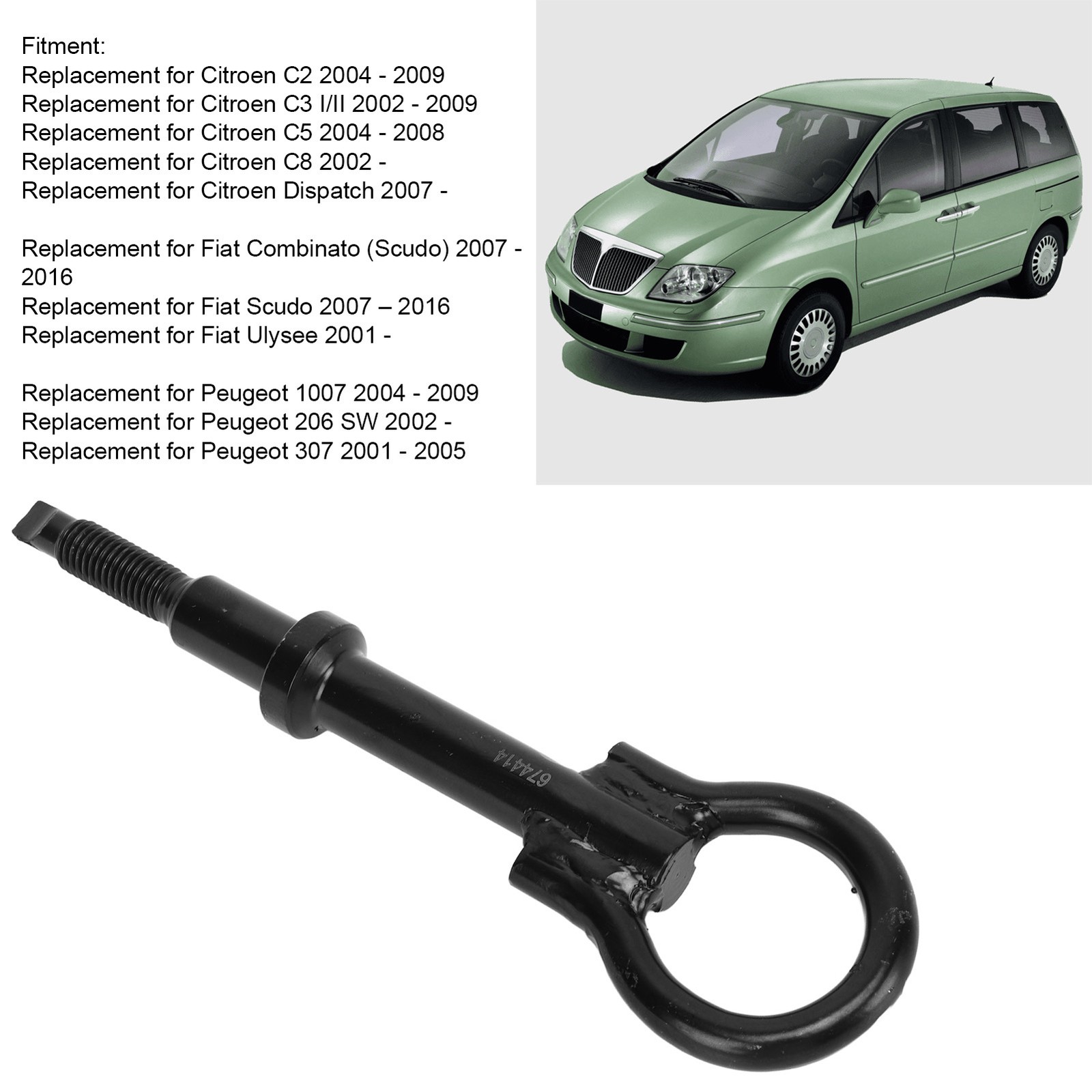 Replacement Tow Hook 674414 Steel Alloy For C2 C3 C5 GXRN