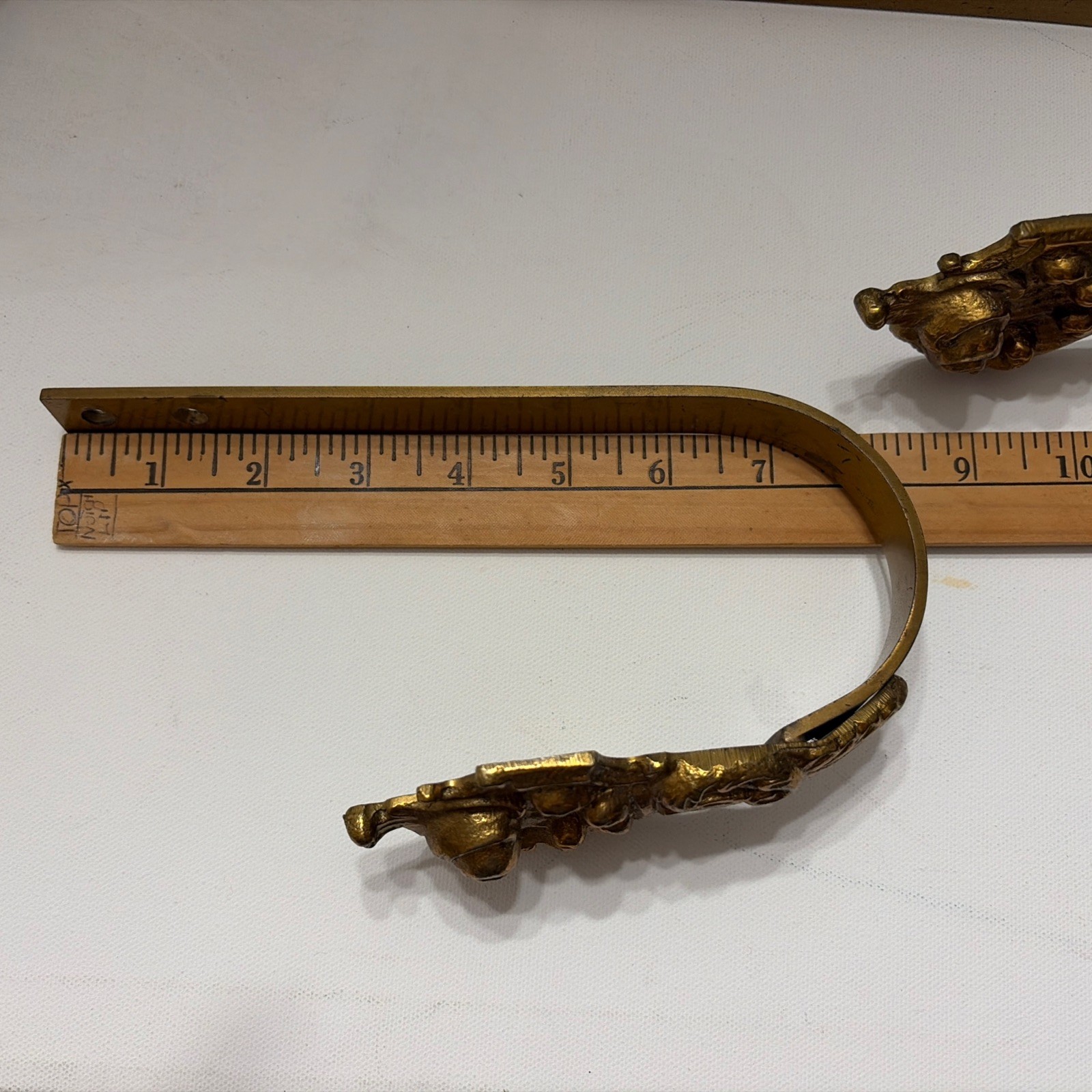Large Solid Brass Curtain Tieback Set, Drapery Holdback. Vintage Kirsch Company