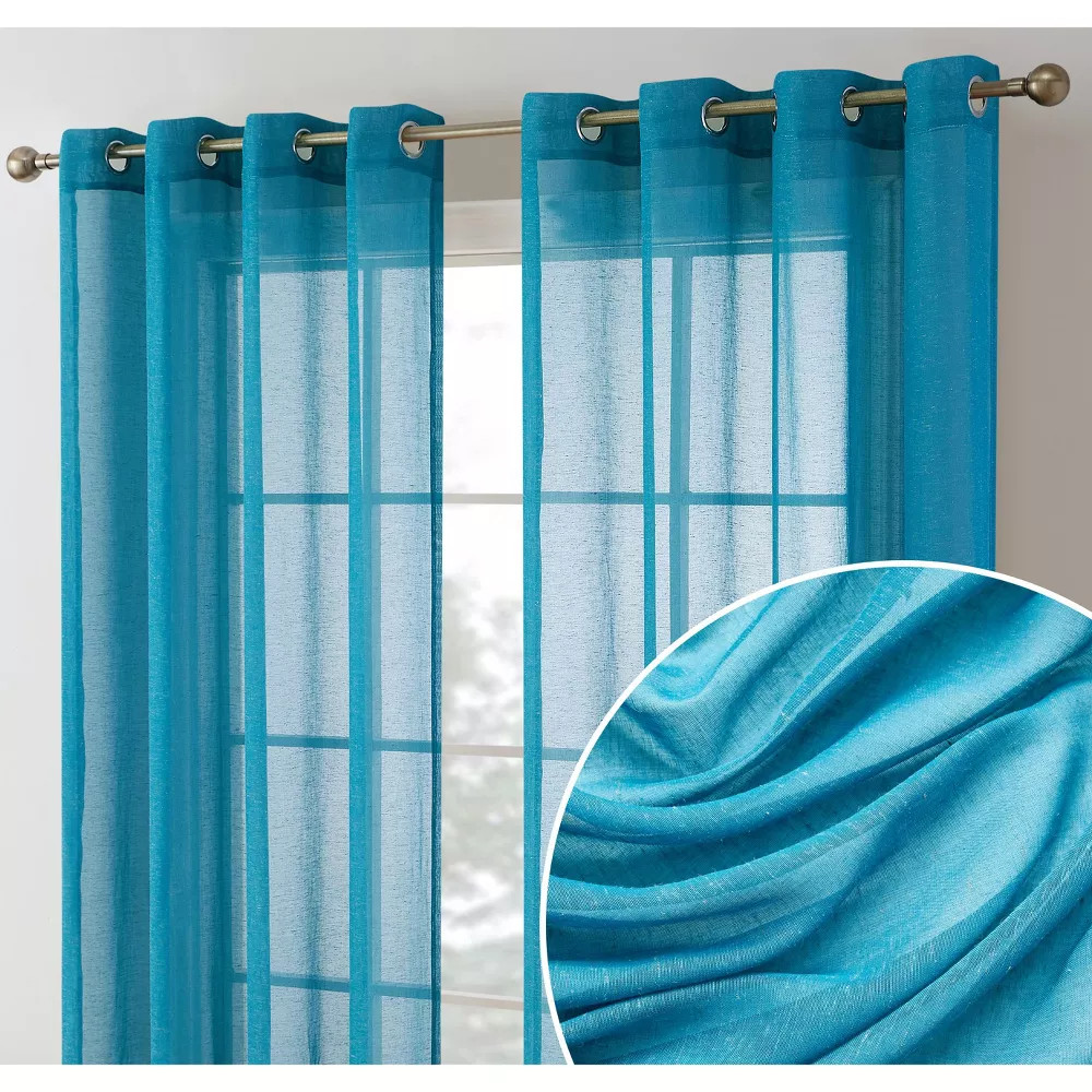 HLC.ME Sierra Burlap Flax Linen Privacy Sheer Light Filtering Window