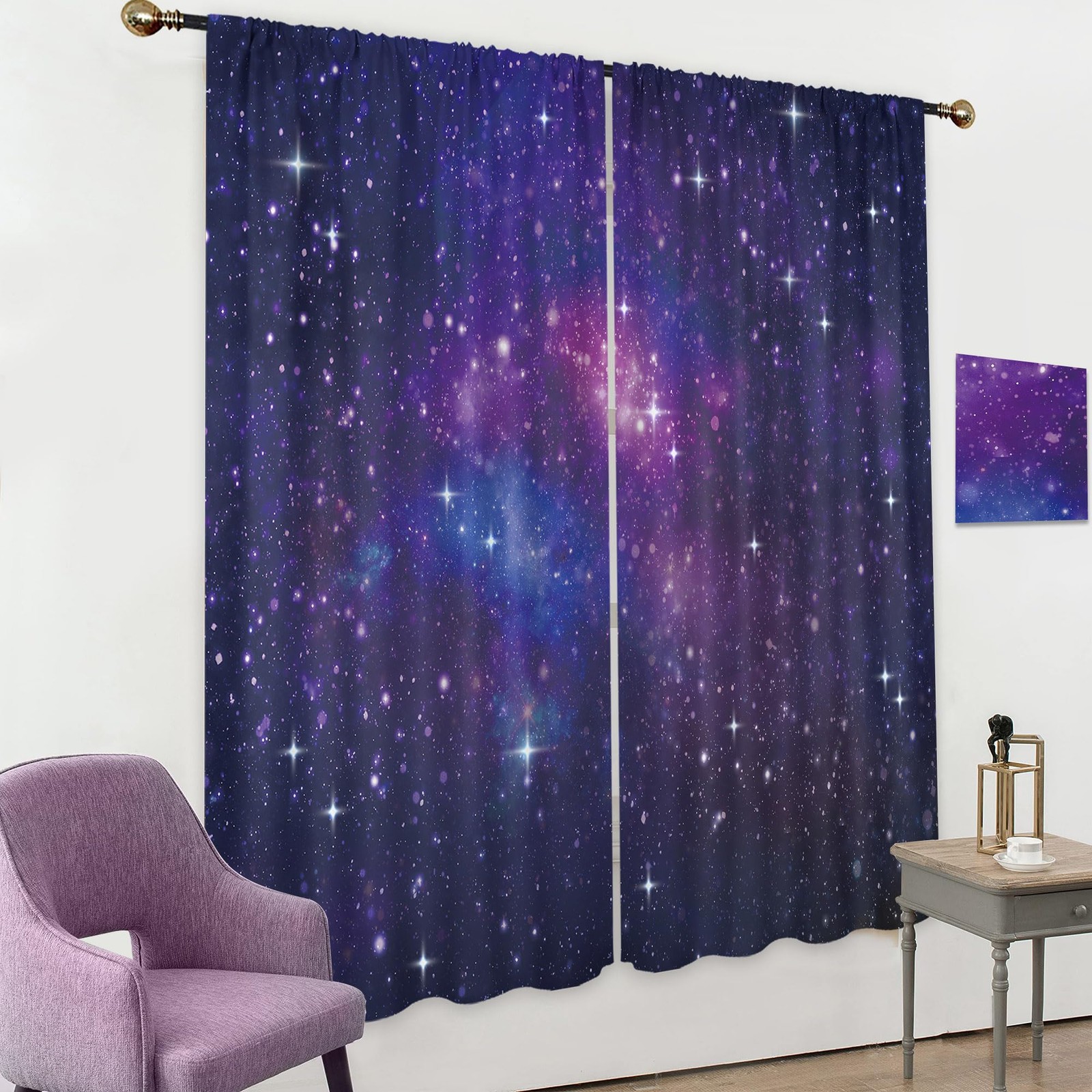 Solar System Outer Space Galaxy Cool Living Room Bedroom Window Curtains