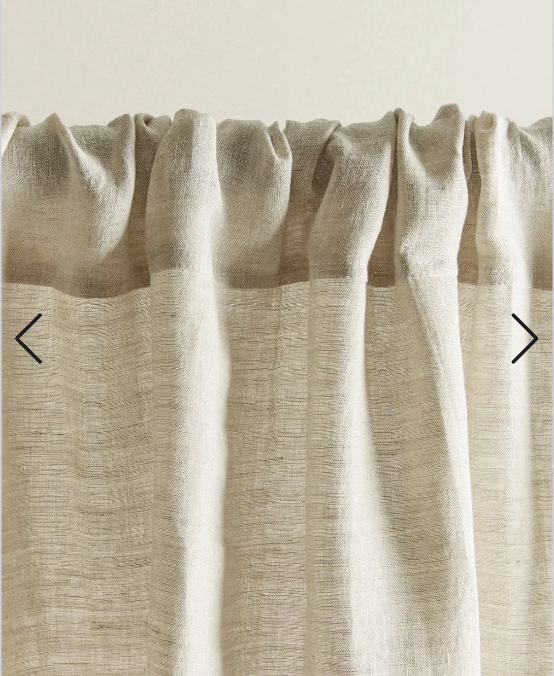 Zara Home 100% Linen Washed Linen Curtain Medium Opacity Single Panel 55×106.5”