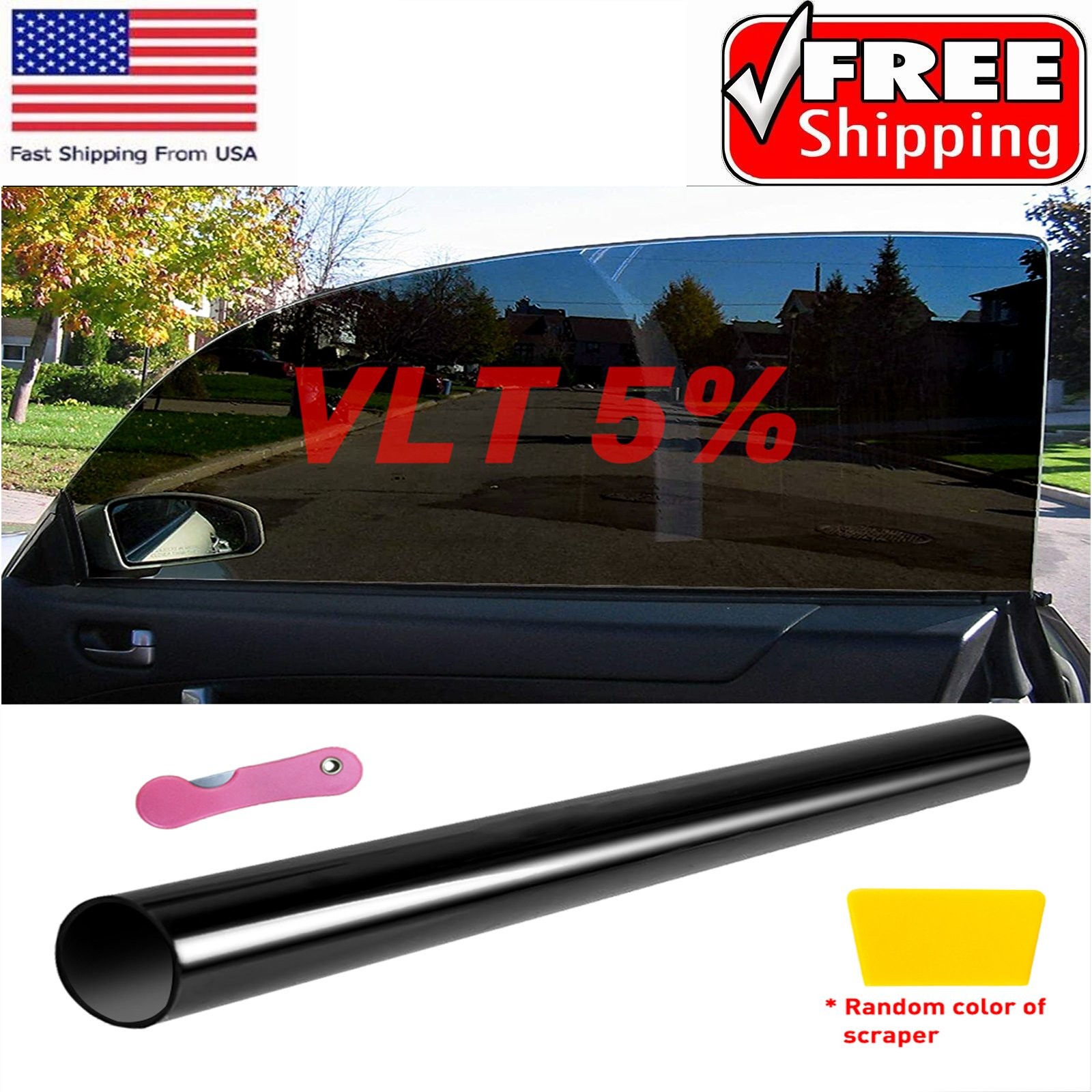 5% VLT 20″ x 10′ FT Window Tint Roll Film 300CM Car Home Office