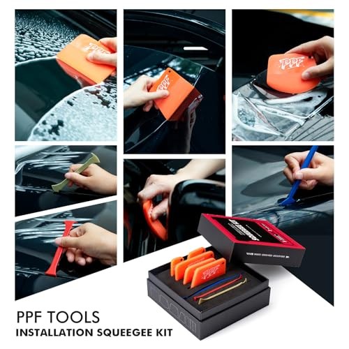 PPF Squeegee Set – 5 in 1 Different Sizes TPU Squeegees, 2 Axe Vinyl Wrap