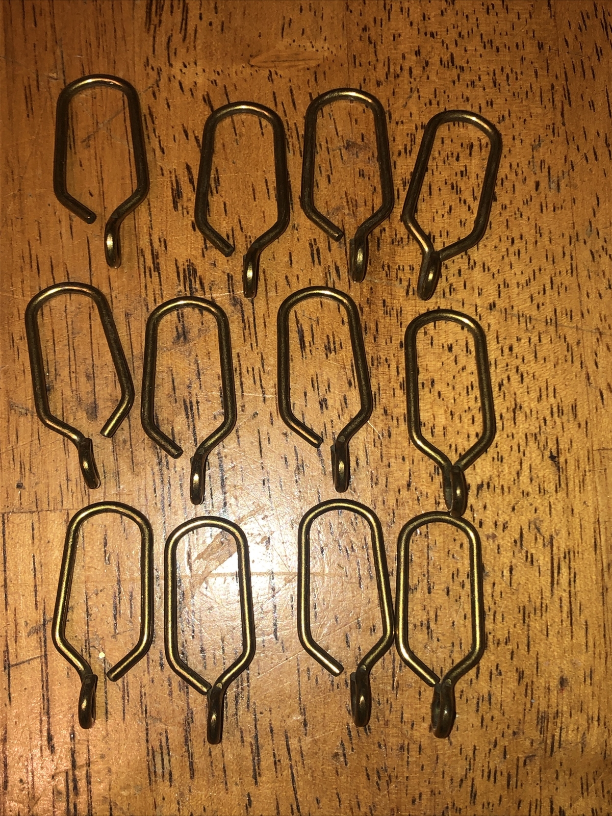 Vintage Drapery Rings Lot Of 12 Curtain Rod Hangers / Loops Metal Brass Tone