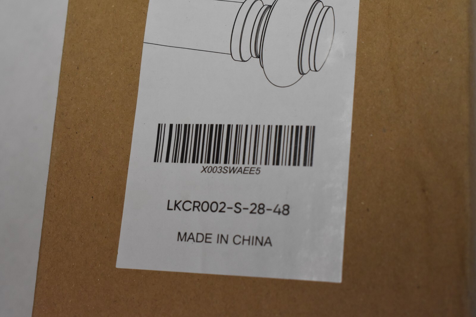 Simewin Curtain Rod 28″ – 48″ Silver Color 1″ Diameter LKCR002-S-28-48