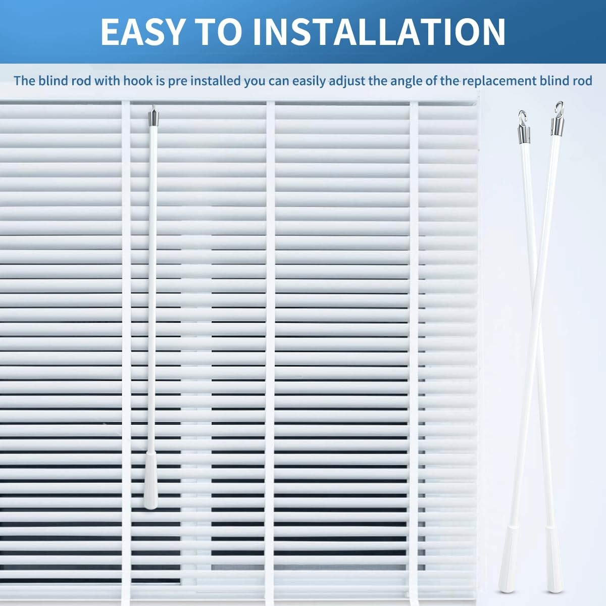 Quadafy 2 Pack 12 inch Blind Wand, Vertical Blinds One Size, 12 Inch