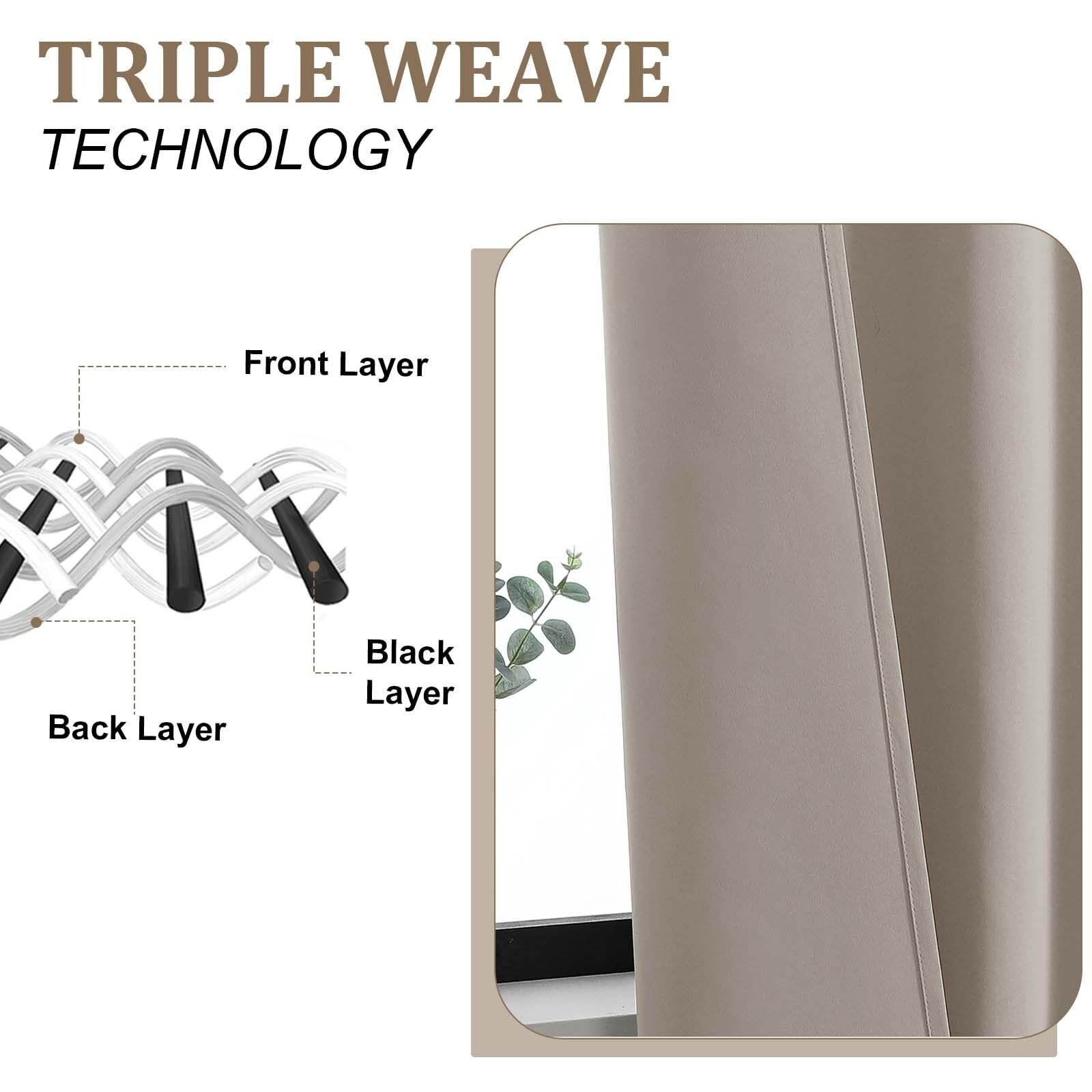 Stone Curtains for Bedroom 54 Inch Length 2 Pcs, Room Darkening Modern Farmho