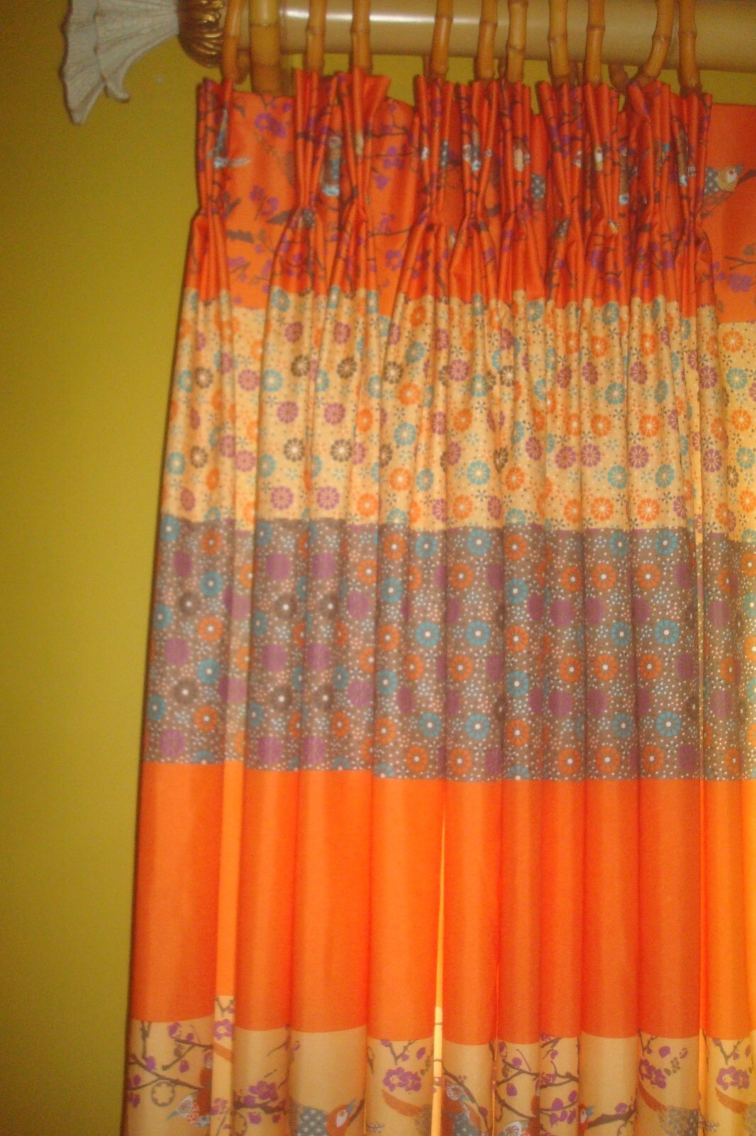 NWT 2 pc Lush Decor Window Panels Curtains Bohemian Royal Empire Orange 84″ lg