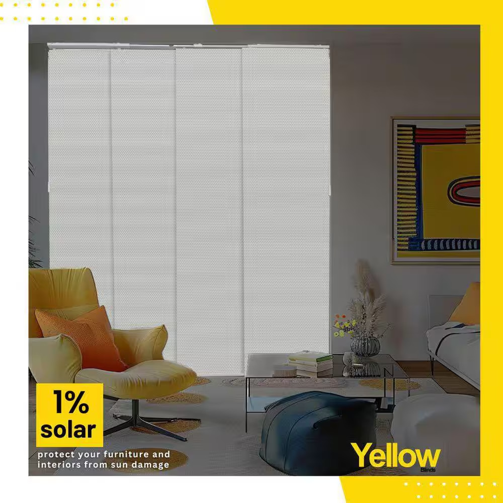 Cut-To-Size Avalon White Blackout Adjustable Sliding Panel Track Blind W/ 23 In.