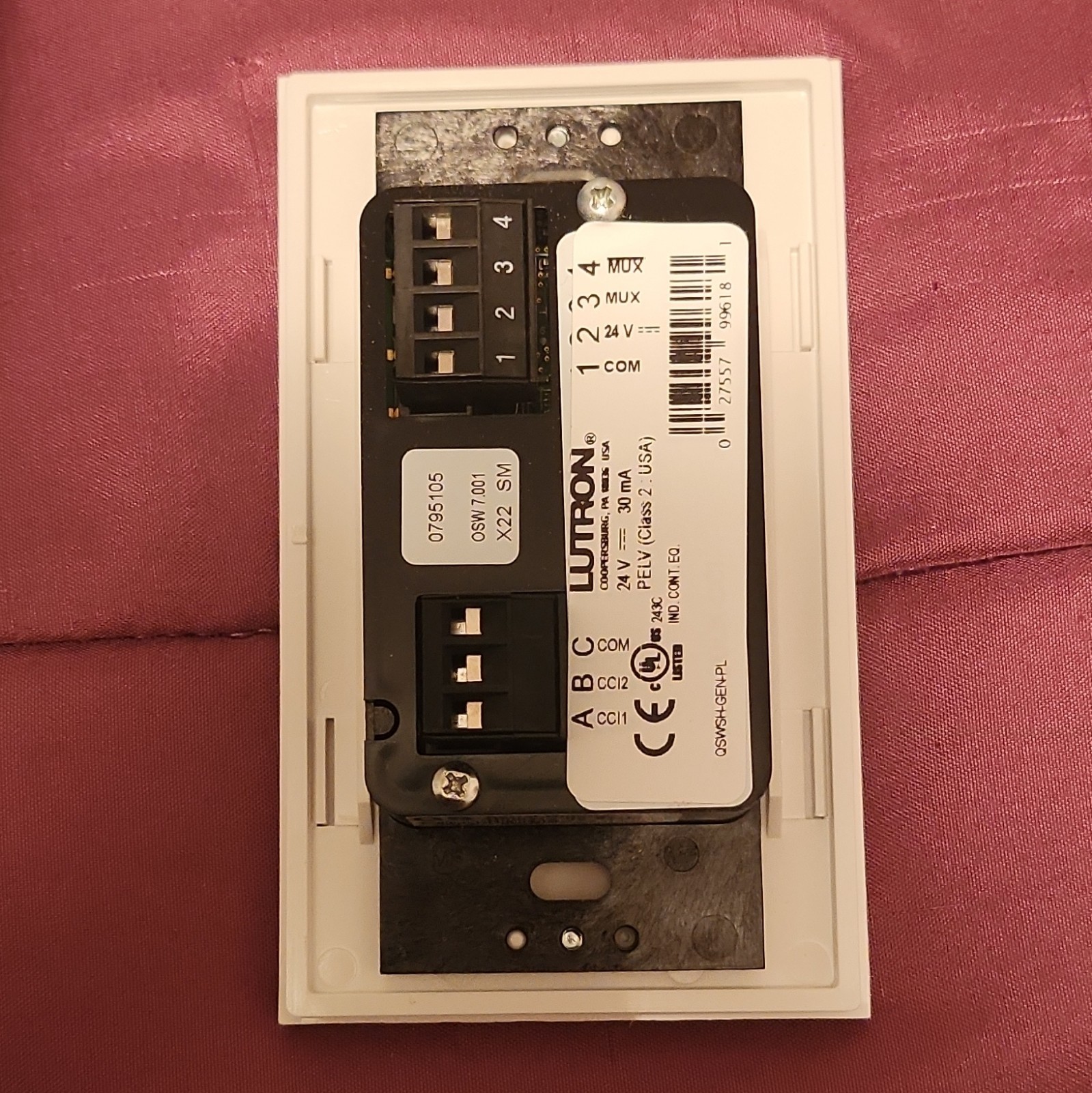 Lutron seeTouch QS Wallstation Control White Preset QSWHS-GEN-PL