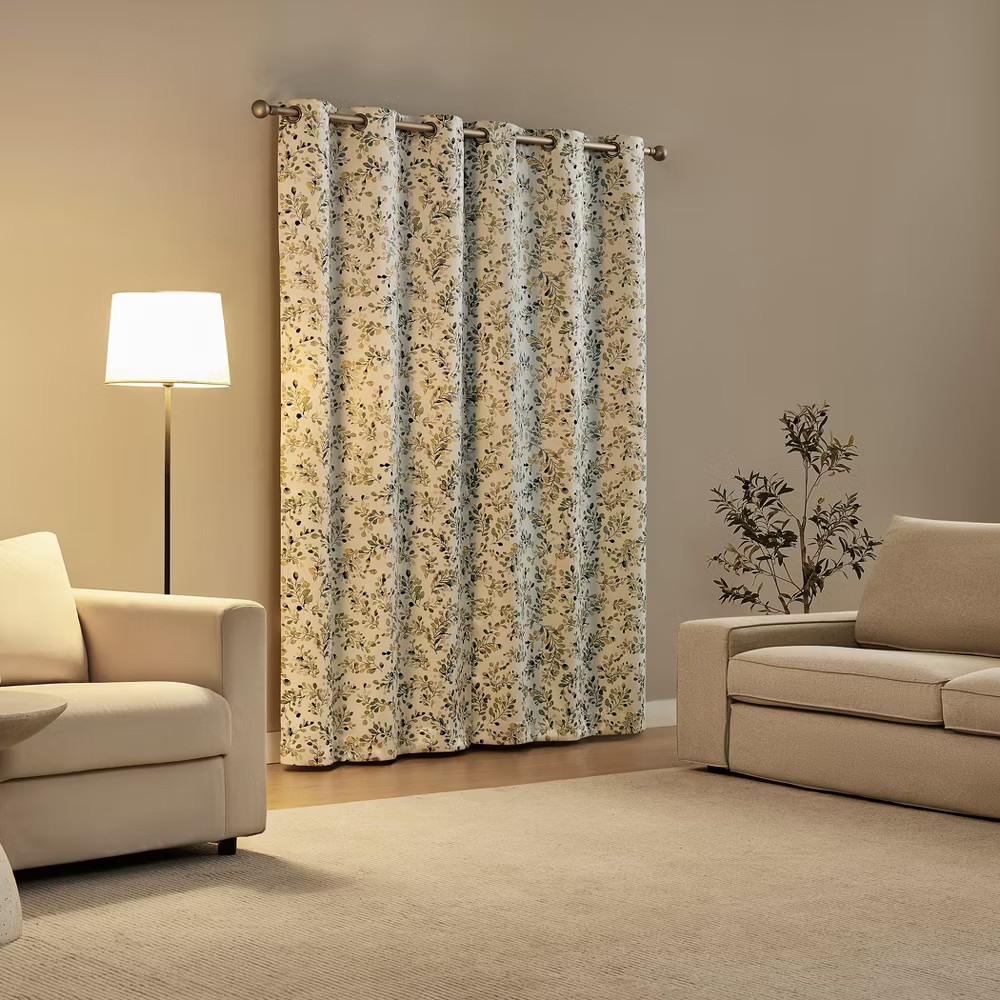 Sun Zero 2pc 40″x84″ Maureen 100% Blackout Painted Botanical Magnetic