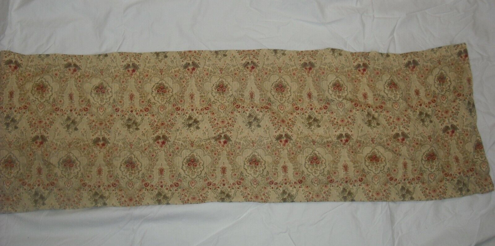 Beacon Looms/Belks Beige Pink & Green Floral Lined Heavy Valance