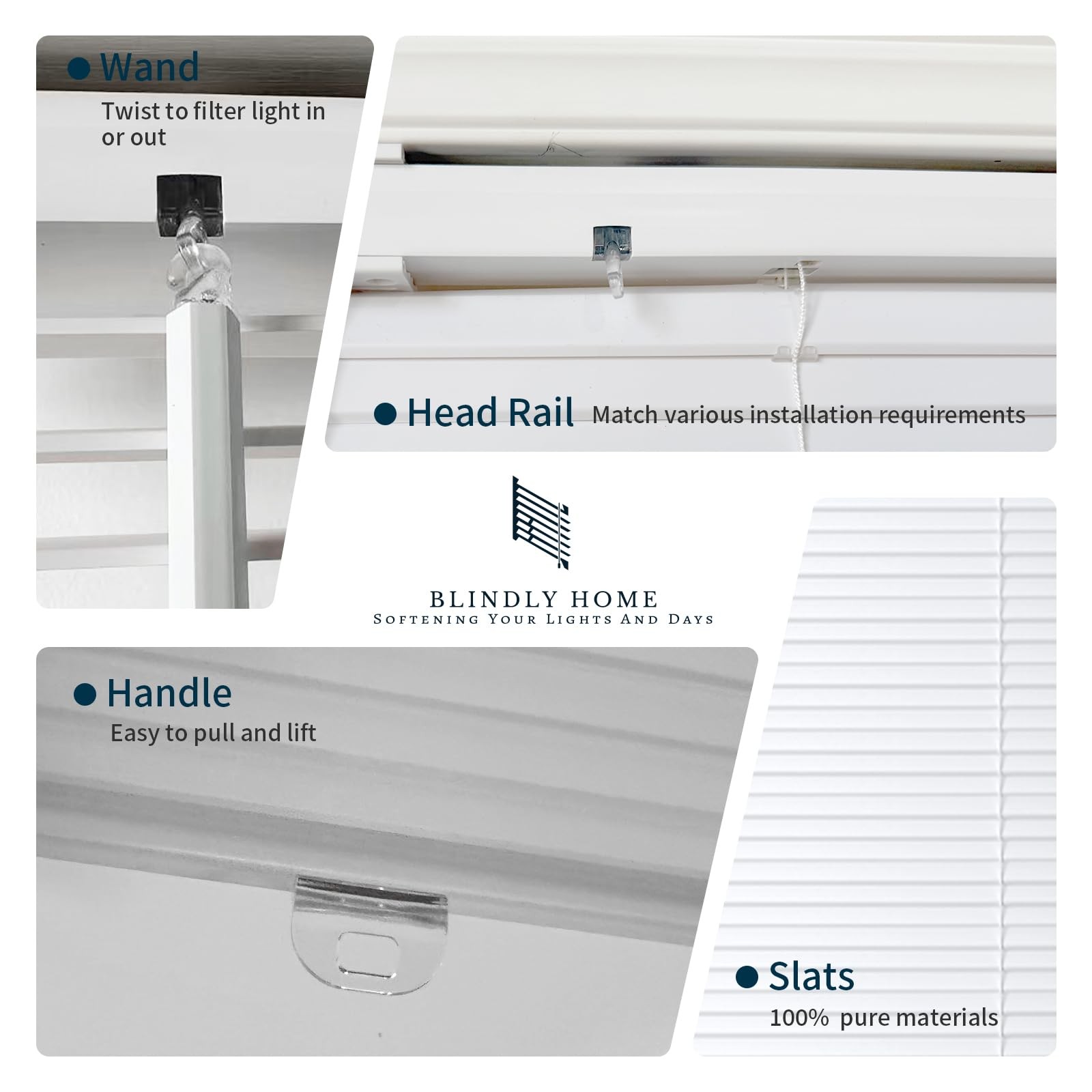 Cordless 1”Venetian Horizontal Mini Blinds for Indoor Windows(22″ W×36″ H)