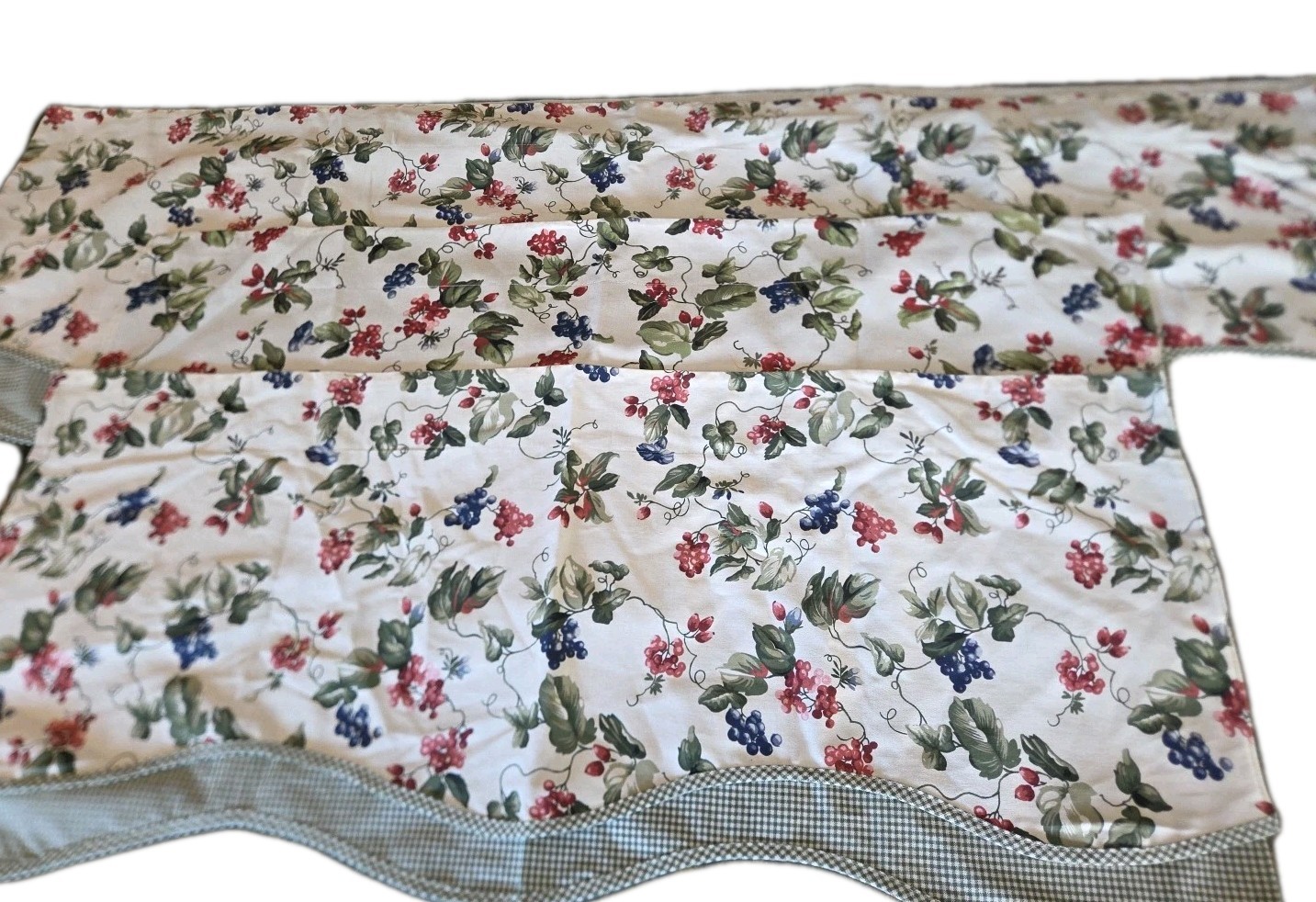 3 WAVERLY ORCHARD TRAIL SCALLOPED VALANCE BERRIES 110×18,17×39 FARMHOUSE COTTAGE
