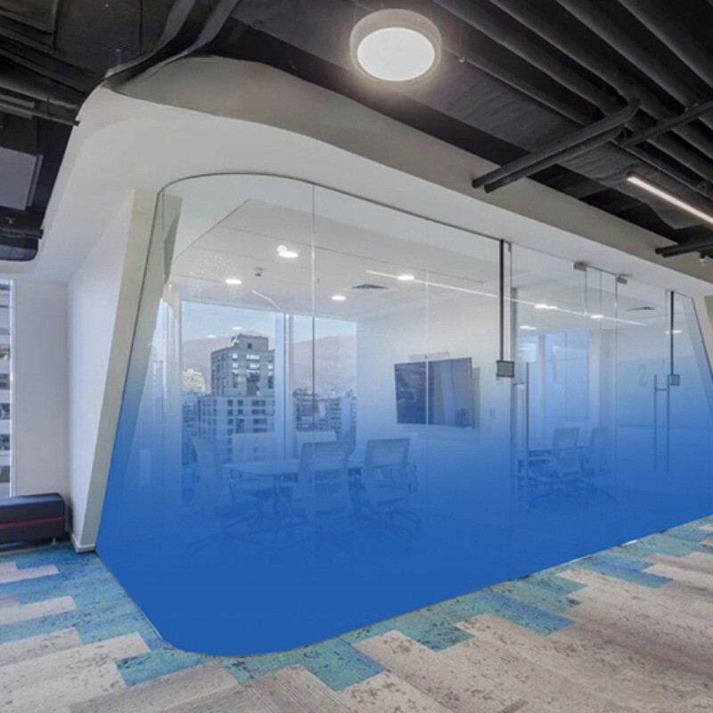 Transparent Window Film Static Cling Office Glass Stickers Gradient Color Decor