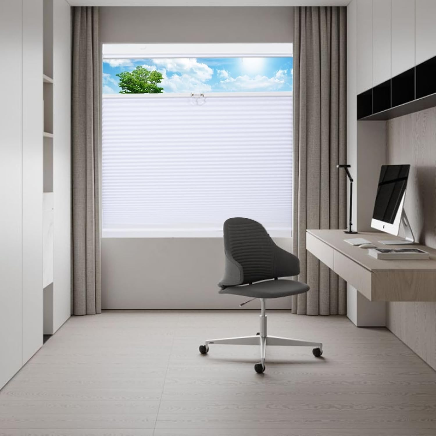 Top Down Bottom Up (TDBU) Cordless Cellular Shades Light Filtering Honeycomb 39″
