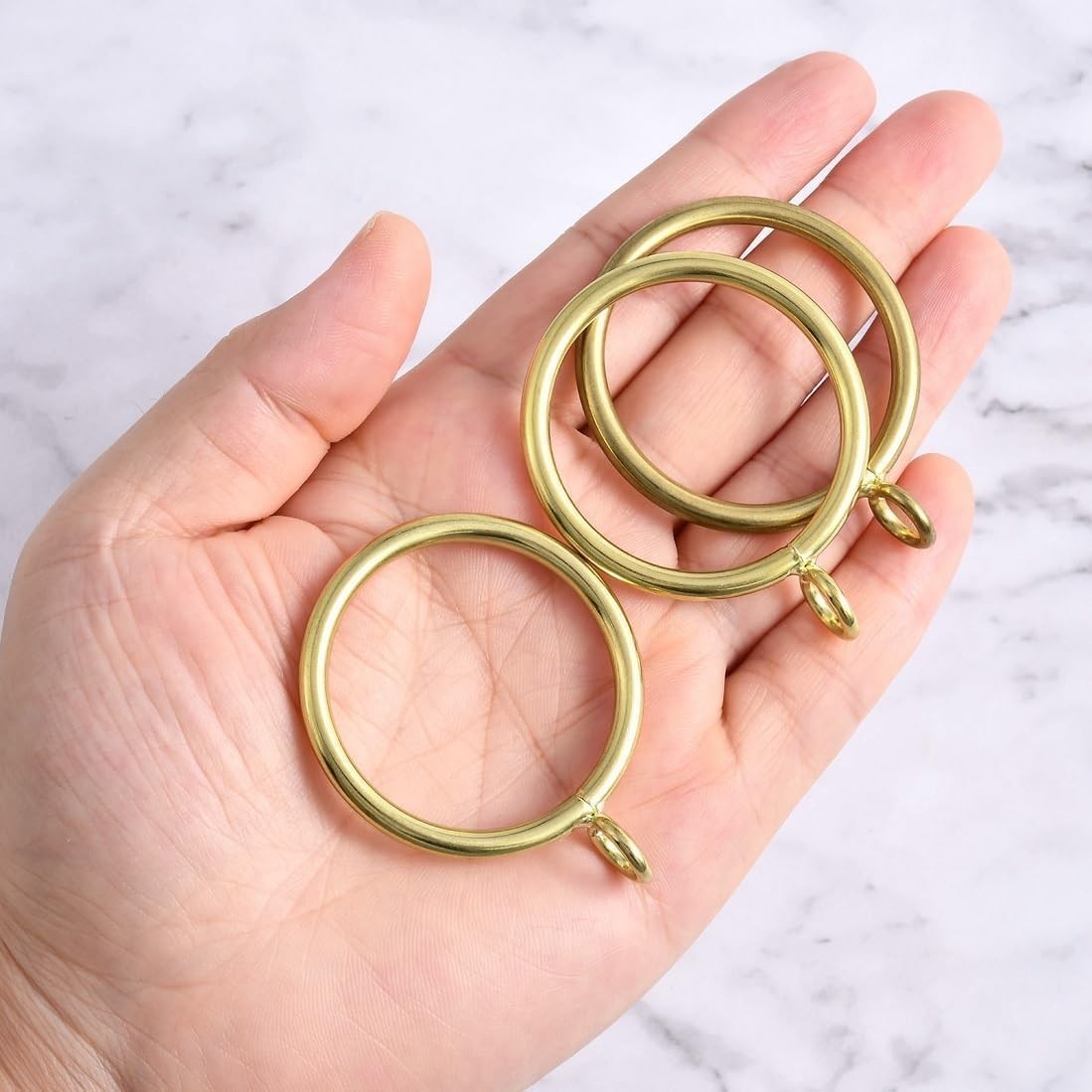 72Pcs 1.5-Inch Inner Diameter Metal Curtain Rings with Eyelets,Fits Up to 1 1…
