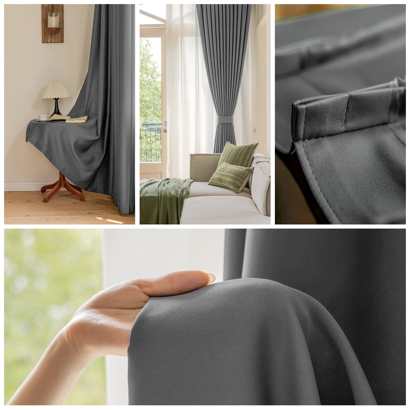 Oyring Pinch Pleat Curtain Tieback For Bedroom Triple Weave Blackout Pleated