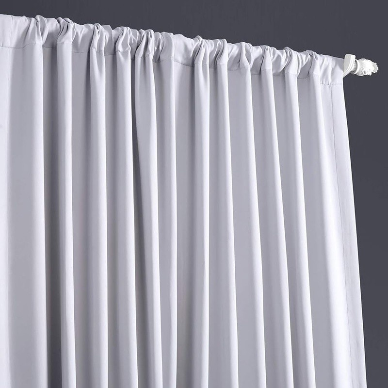 Fog Grey Room Darkening Curtain Panel 100W x 108L Heavyweight Fabric Blackout US