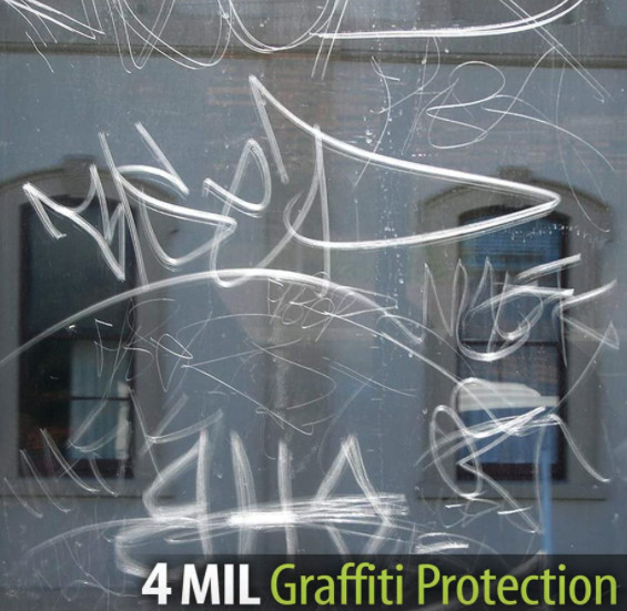 BDF AG4M Window Film Graffiti Protection 4 Mil Clear 12 in x 50 ft UV Protection
