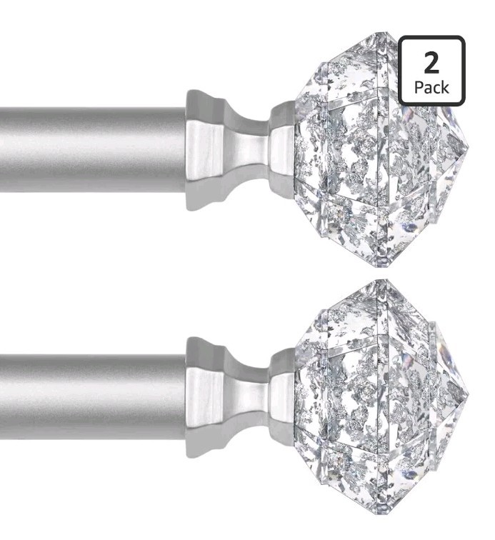 2 Pack Curtain Rods 32 to 58 Inch(2.6 to 4.8 ft), Telescoping Splicing FreeShipp