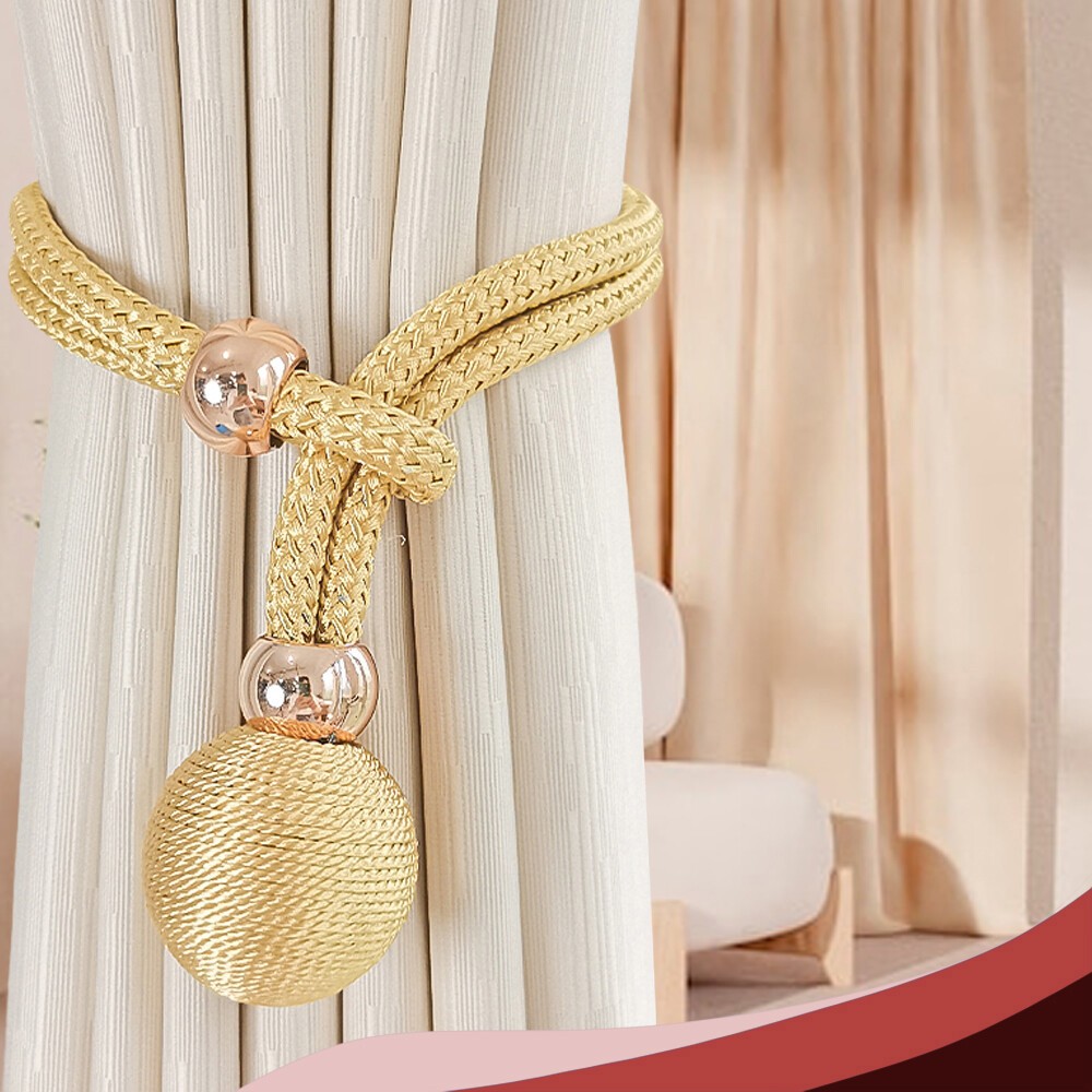 Curtain Tiebacks Tie Back Buckle Clip Weave Rope Holdback Home Decor Multi-Color