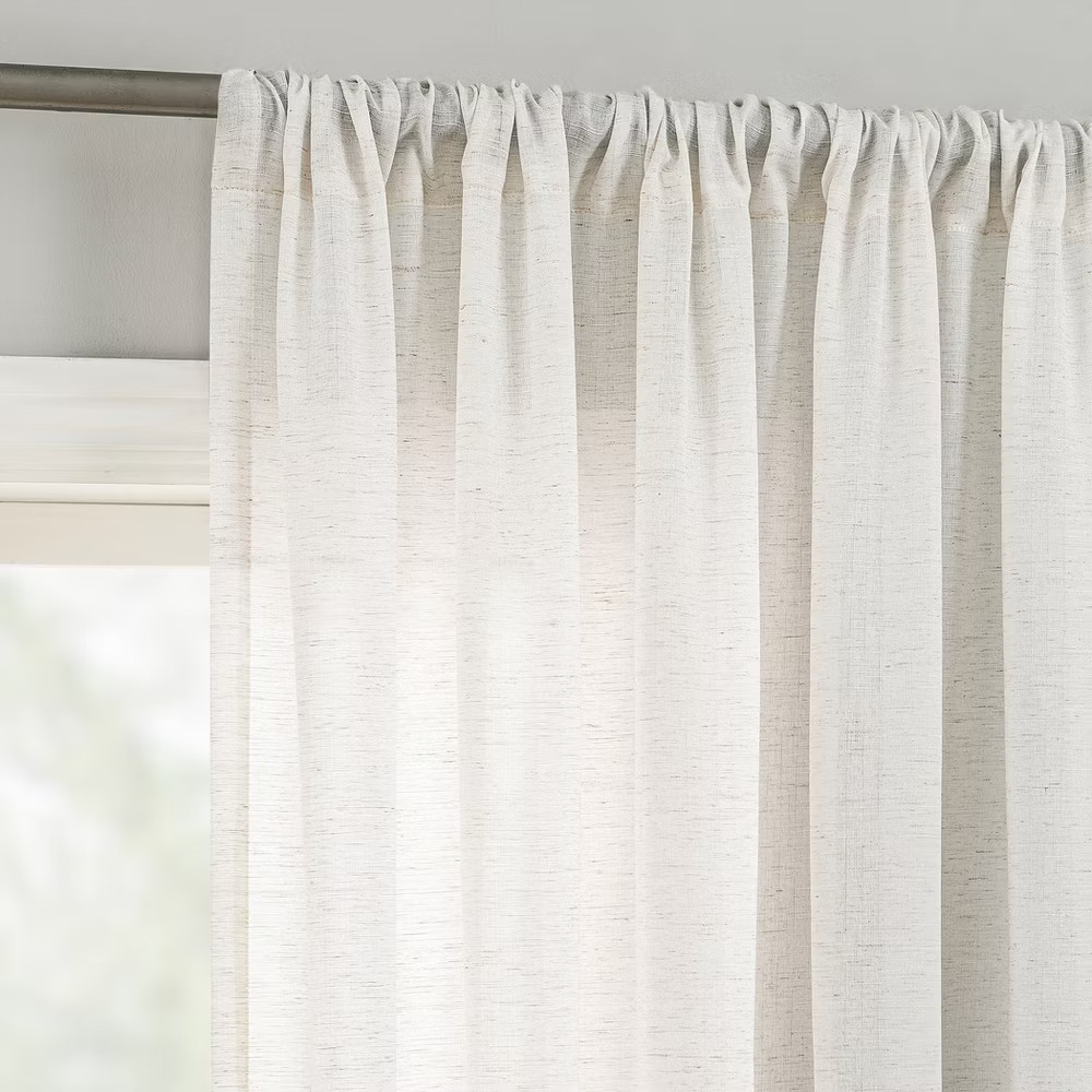No. 918 2pc 54″x120″ Amalfi Linen Blend Semi-Sheer Rod Pocket Curtain Panels