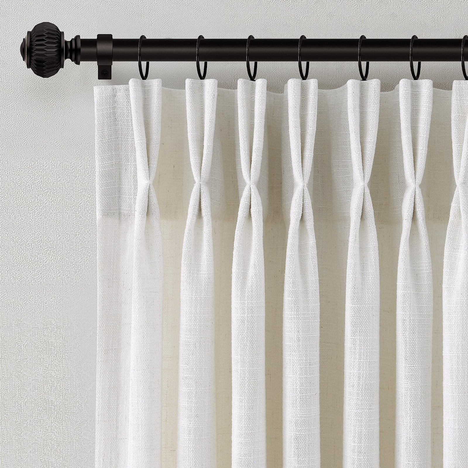 Pinch Pleated Linen Curtains 90 Inches Long for Living Dining Room Bedroom 2 …