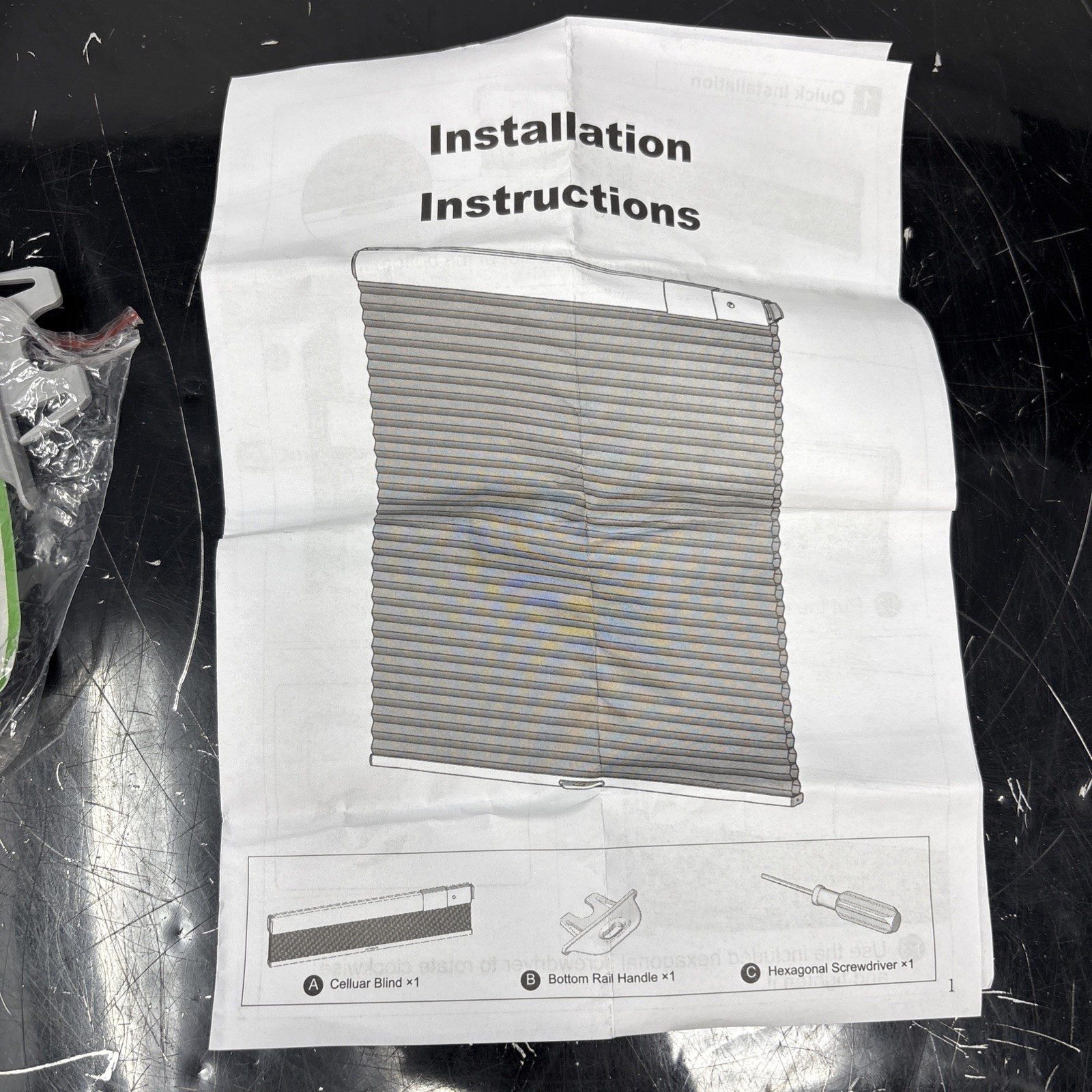 tonature 35”X64” grey inside mount blinds