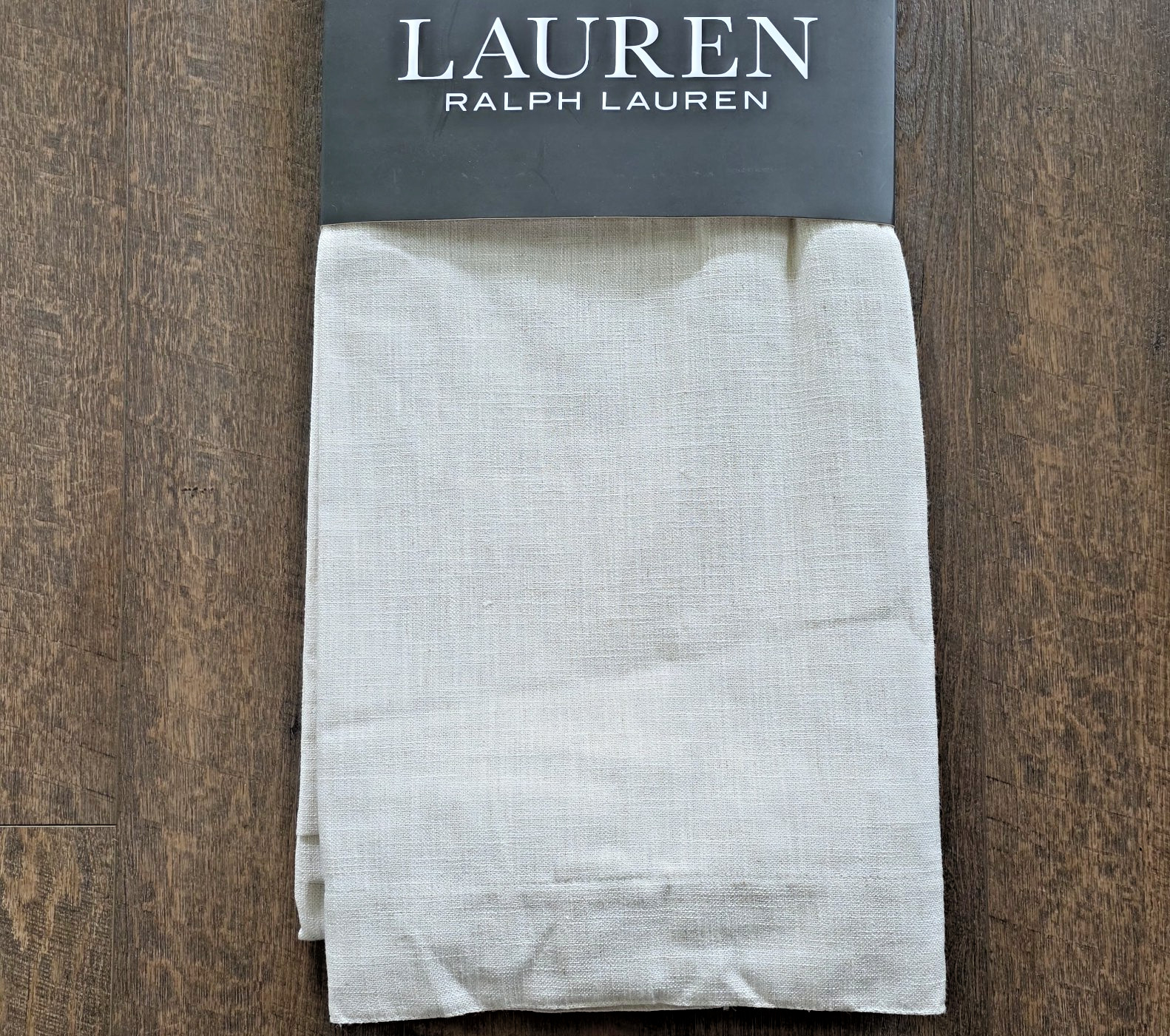 (2) Ralph Lauren Belgian Linen Back Tab Panels Curtains 54×96 Natural Beige TWO