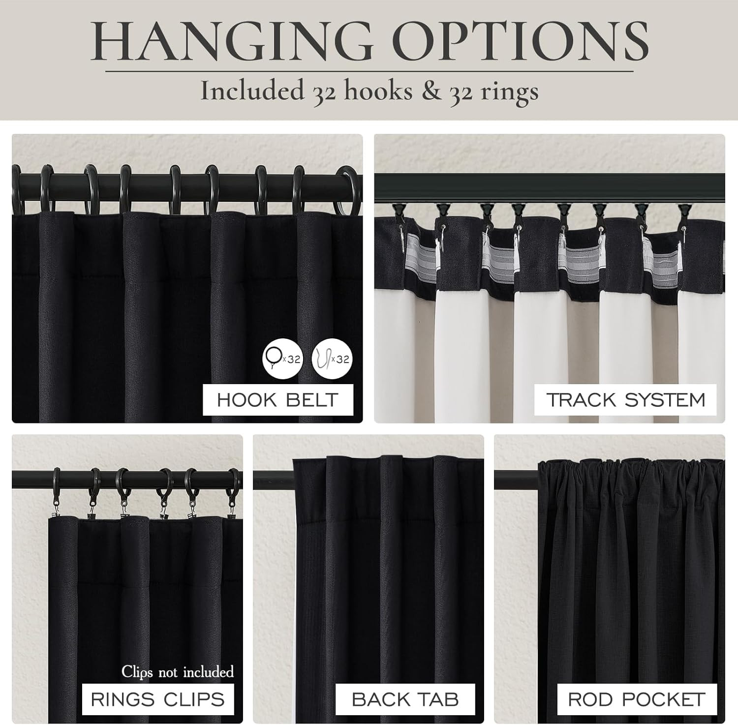 Luxury 120″ Blackout Curtains for Sliding Doors – 2 Panel Set
