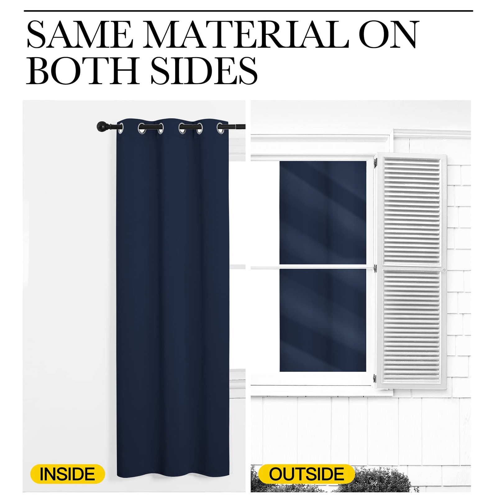 Blackout Curtain Panel, Navy Blue, 55 inches Wide by 78 inches Long, 1 PC, Li…
