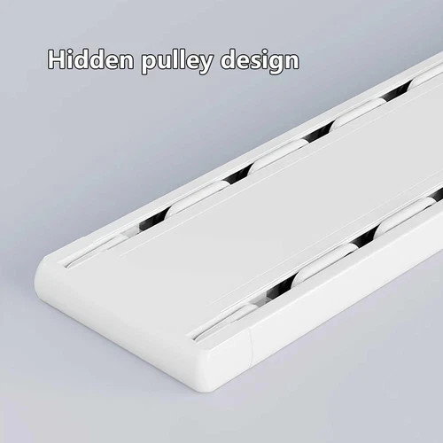 Heavy Duty Double Row Silent Curtain Track for Easy Room Dividers – 2.8M White..
