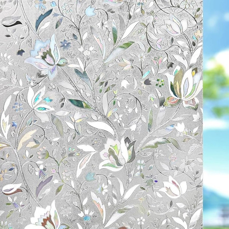 Frosted Window Film Static Cling Privacy Protection UV Blocking Decorative Vinyl