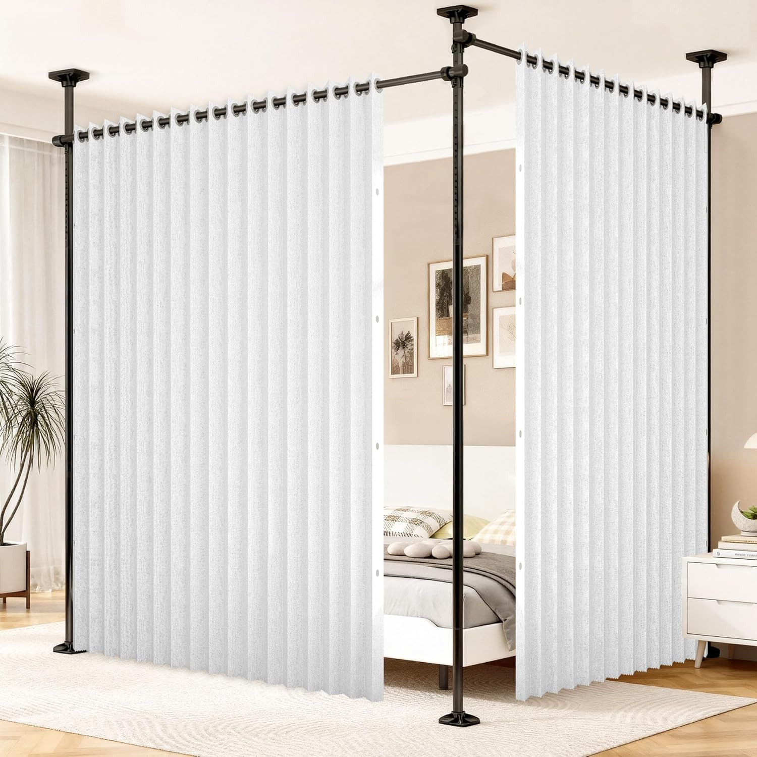 White Vertical Pleated Shades for Sliding Doors – 1 Panel W120 x L96