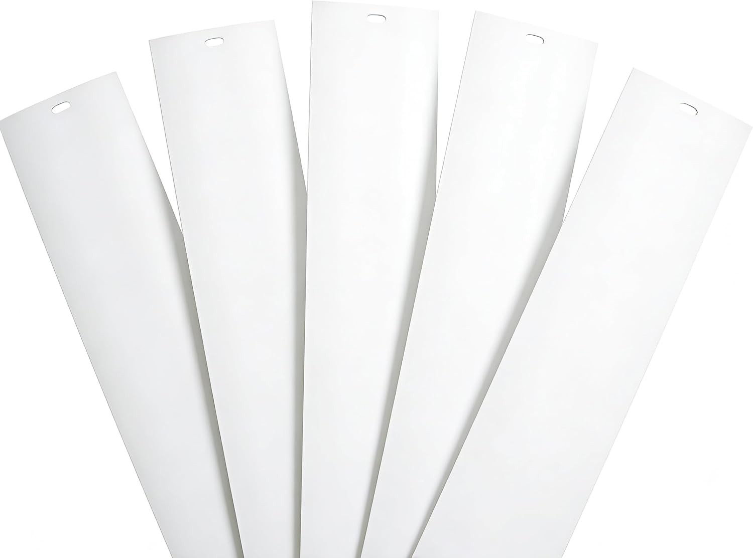 82.5″ x 3.5″ White PVC Vertical Blind Replacement Slats Curved Smooth 5 Pack)