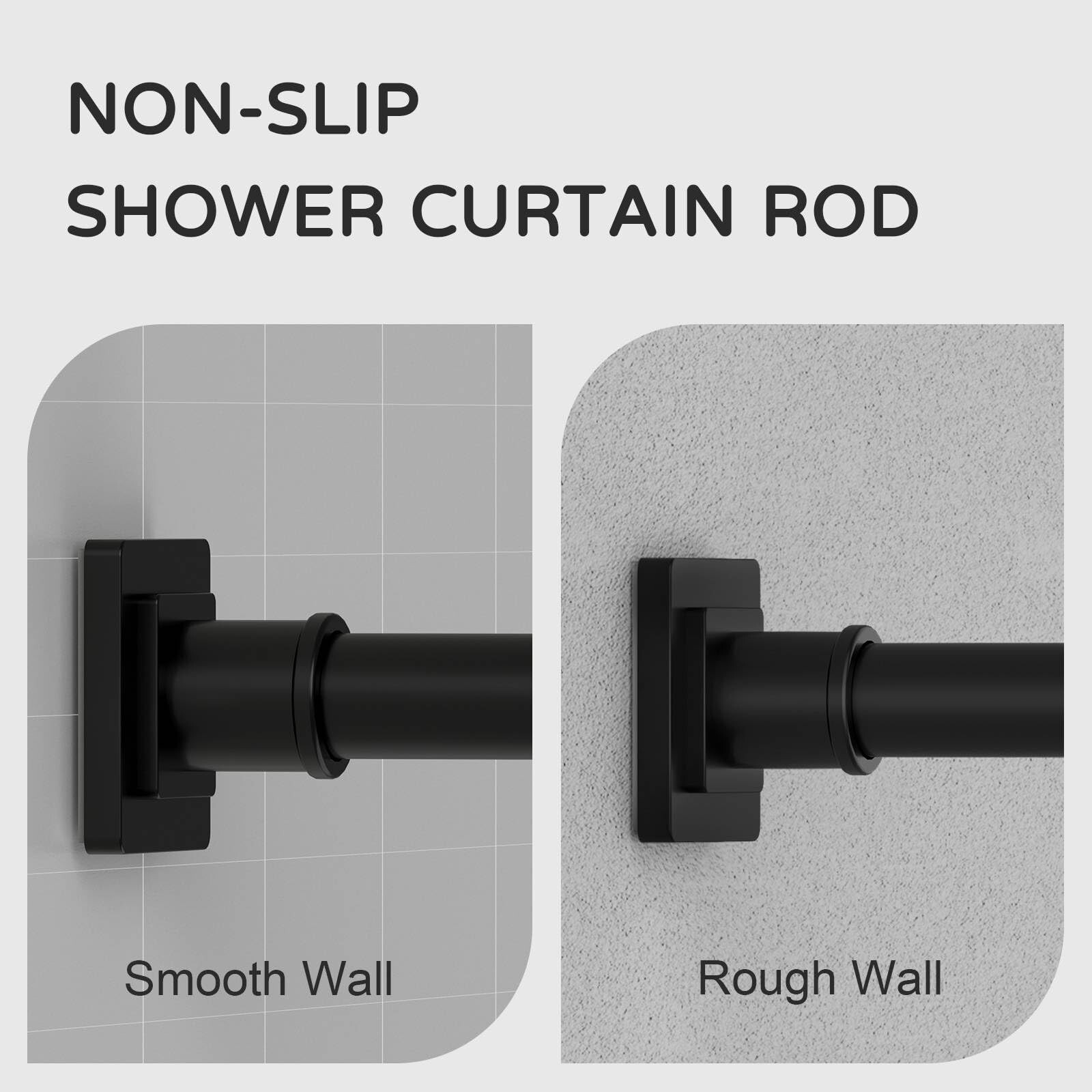 Shower Curtain Rod Adjustable 31-79″, Anti-Rust Shower Rod & Spring Tension S…
