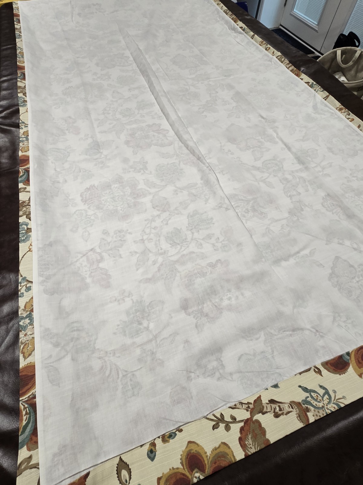 World Market Malli Curtain Panels 48 X 96 Aqua Rust Floral Cotton Sleeve Top