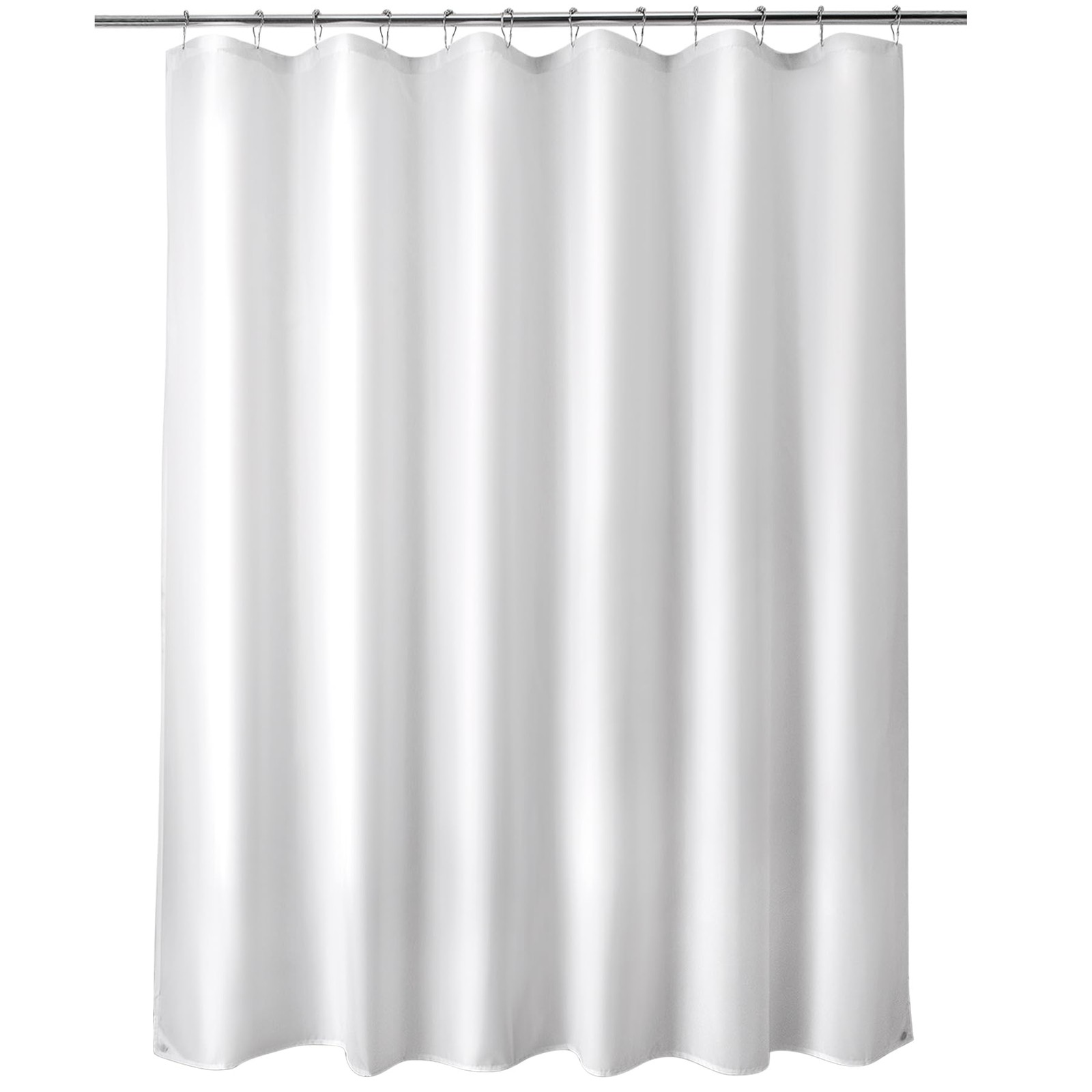 Titanker Waterproof Fabric Shower Curtain 70″W x 72″L (Pack of 1), White