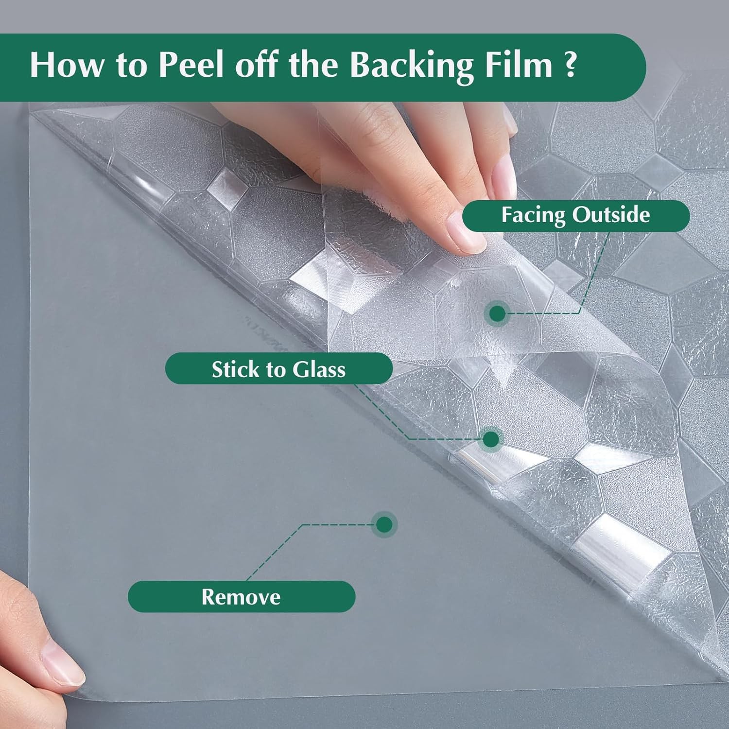 Window Privacy Film Non Adhesive Static Cling Sun Blocking UV Window Covering